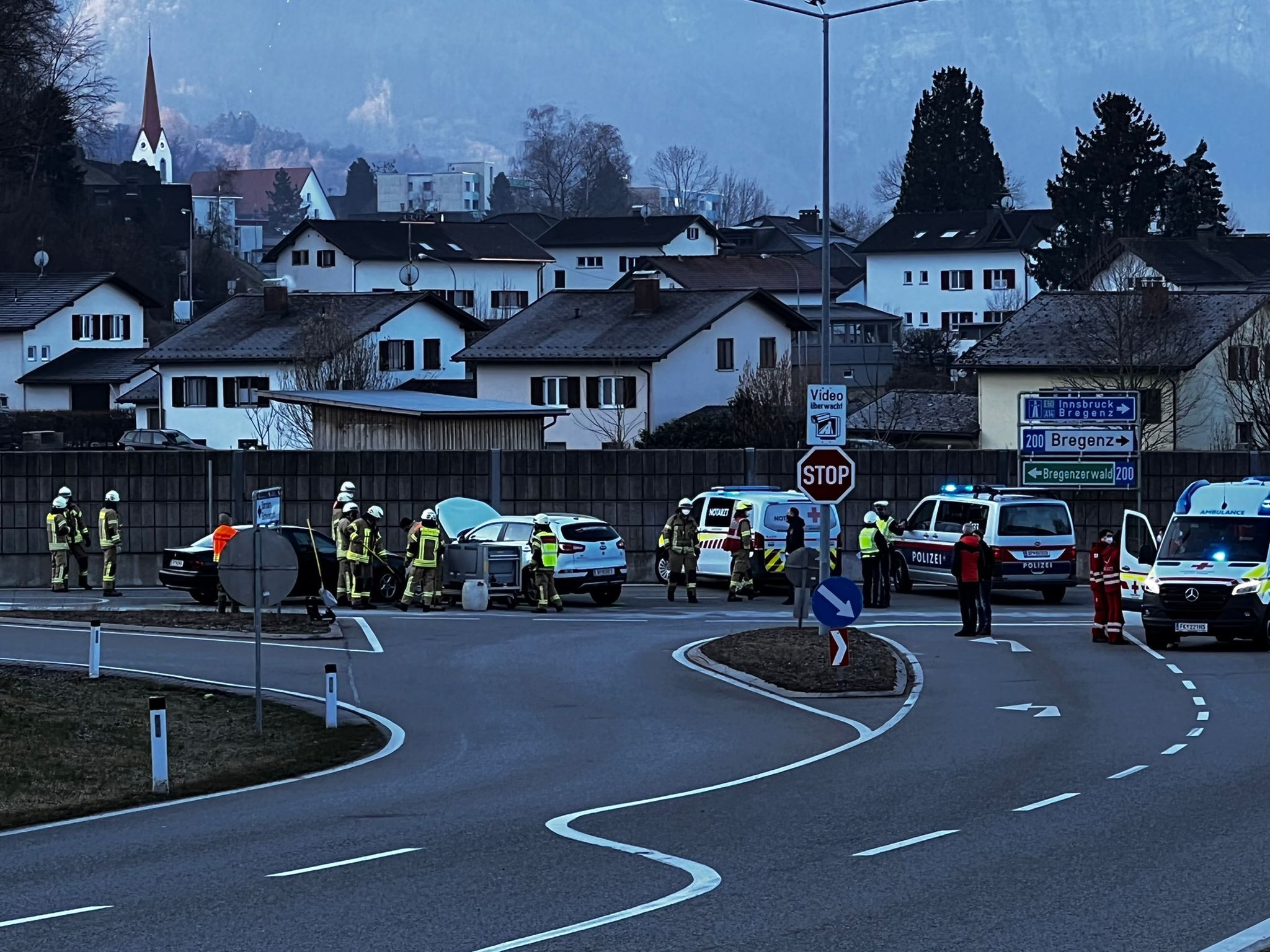 Unfall vor dem Achraintunnel