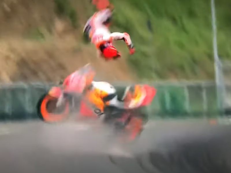 Marquez stürzte schwer. Marquez stürzte schwer.