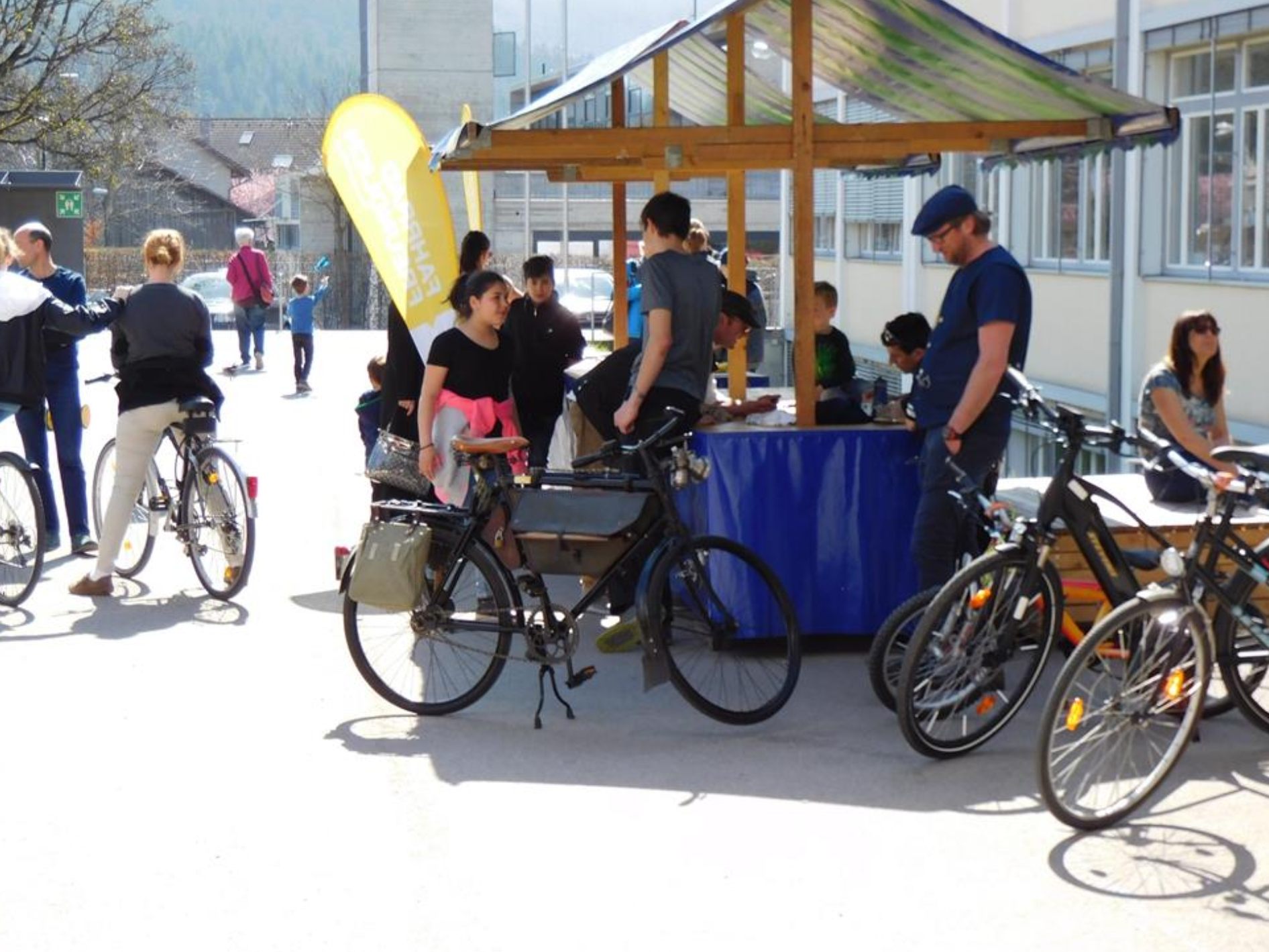 Auf dem Pausenhof der Mittelschule findet am kommenden Samstag der traditionelle Rankweiler Fahrradmarkt statt