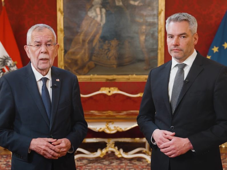 Solidaritätsbotschaft an Ukraine von Van der Bellen und Nehammer Solidaritätsbotschaft an Ukraine von Van der Bellen und Nehammer
