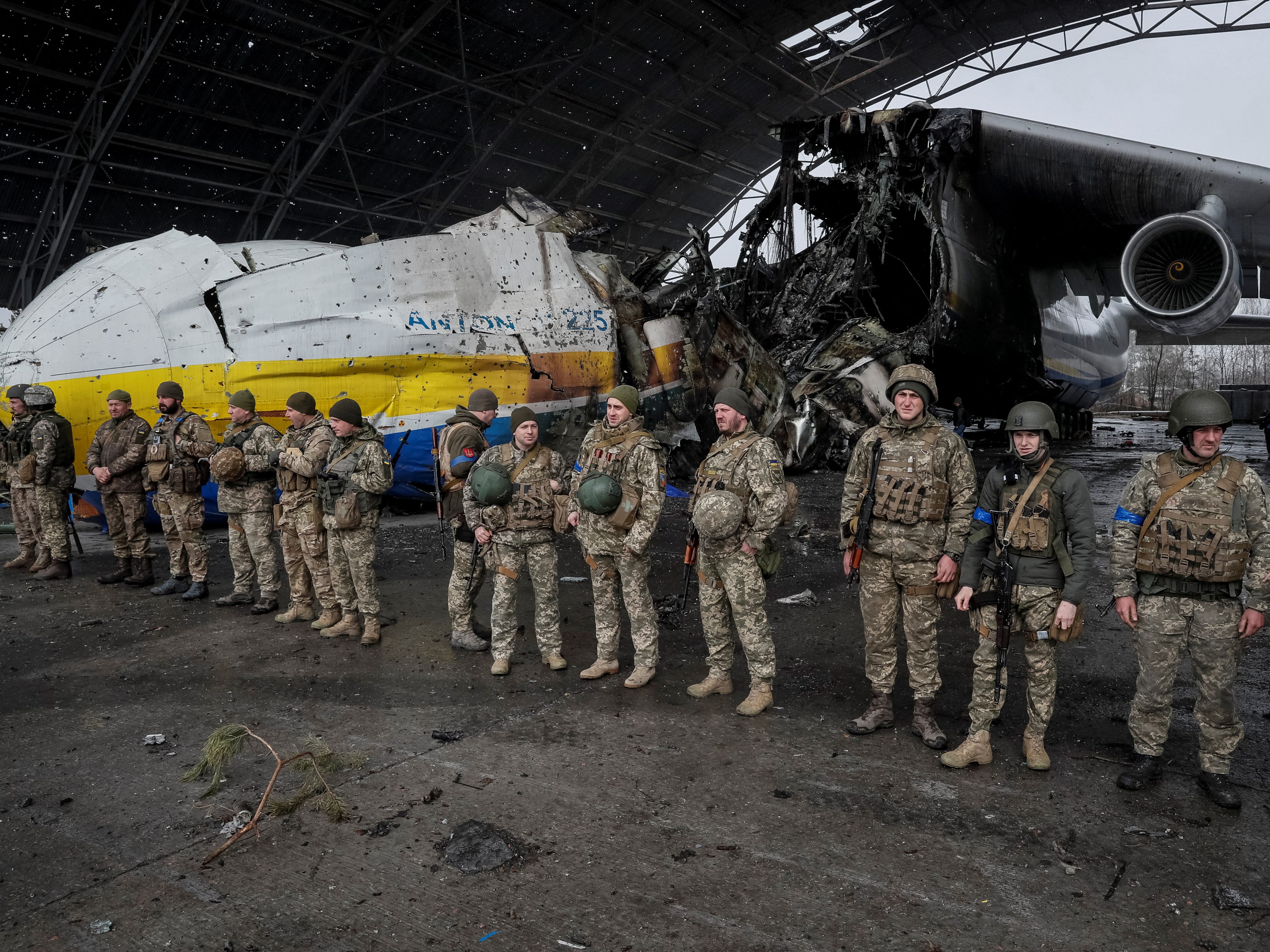 Zerstörte Antonow An-225 "Mrija".