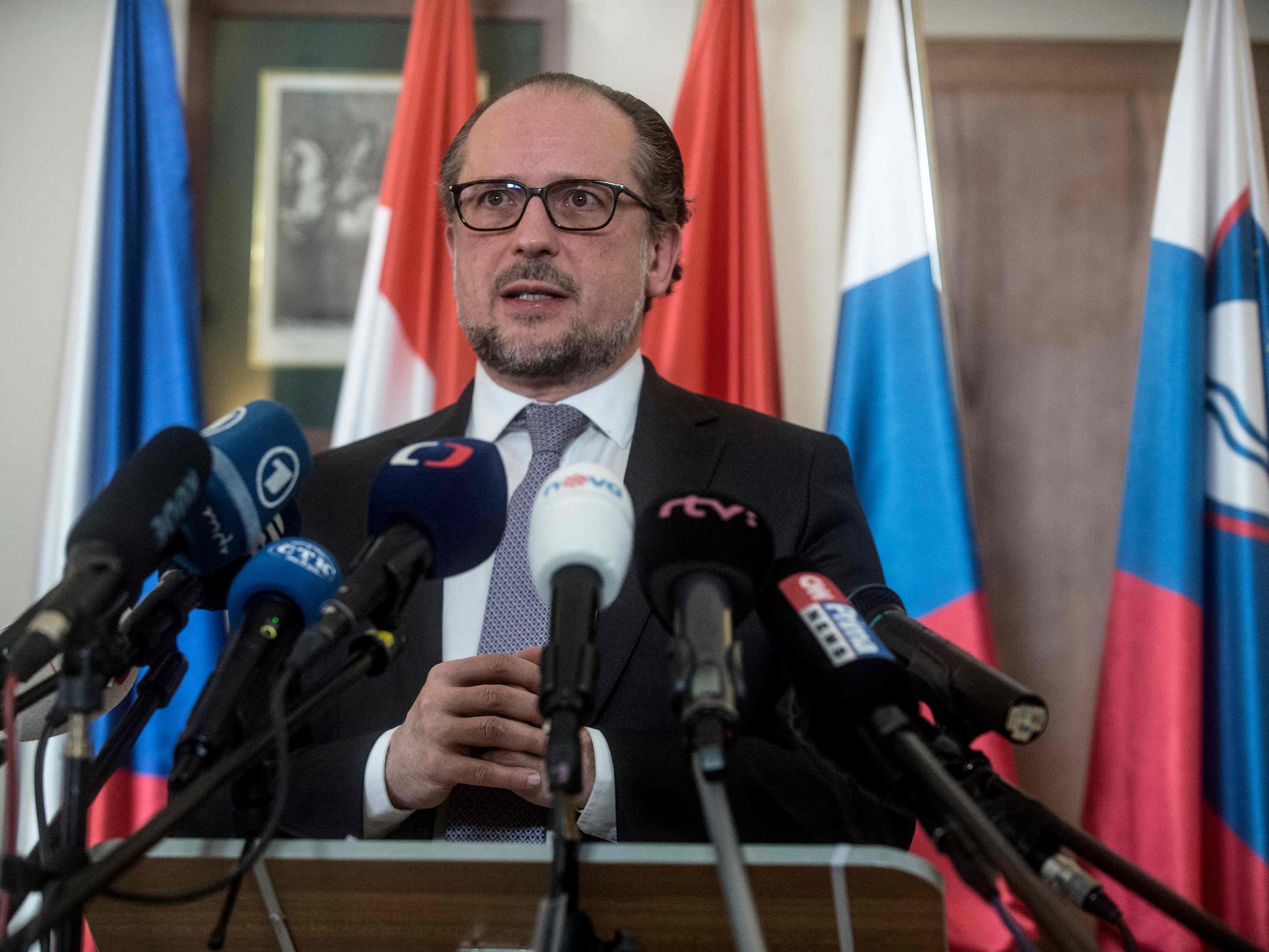 Schallenberg hat eigenen Angaben zufolge klargestellt, dass die Ukraine zu Europa gehört. Schallenberg hat eigenen Angaben zufolge klargestellt, dass die Ukraine zu Europa gehört.