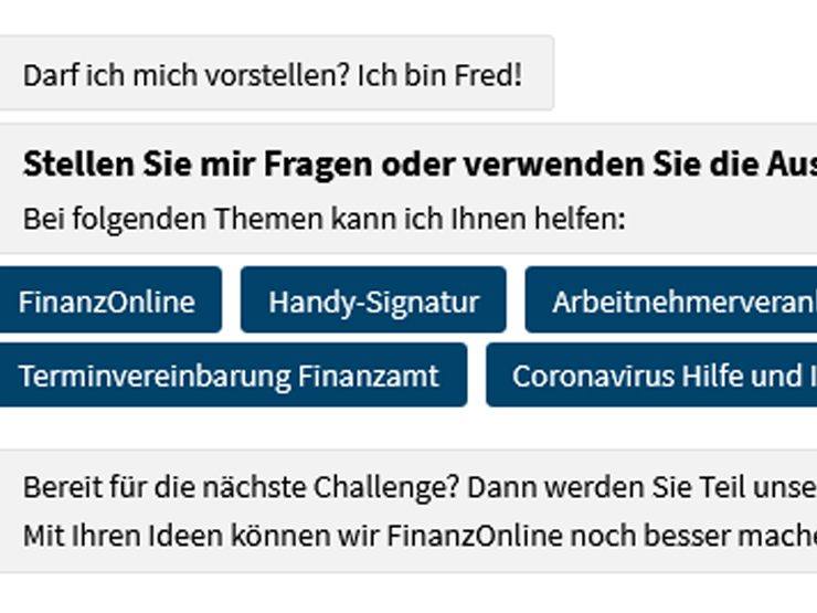 Der digitale Helfer Fred beantwortet künftig auch themenspezifische Fragen.