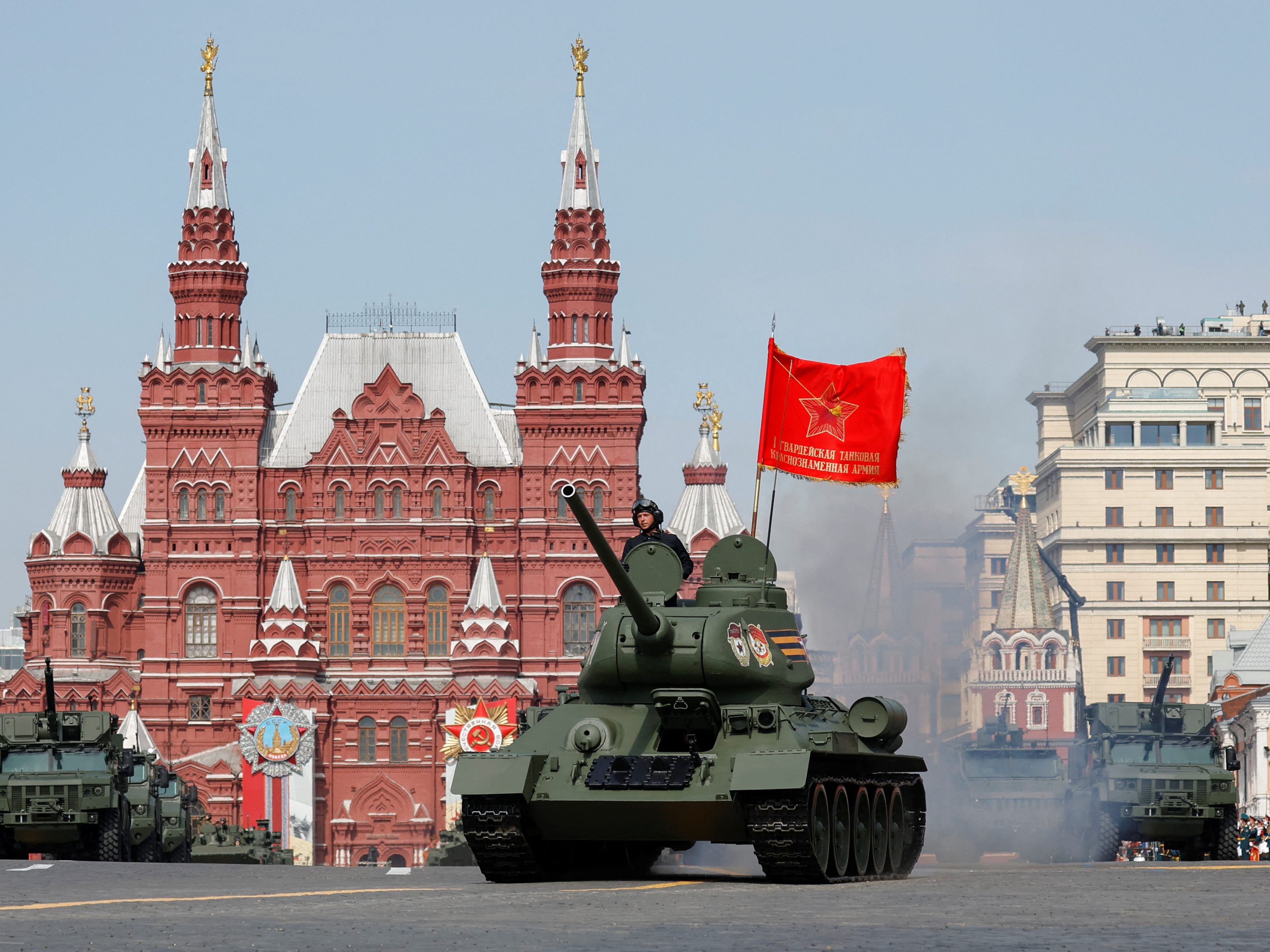 Generalprobe vor Siegesparade auf dem Roten Platz in Moskau.