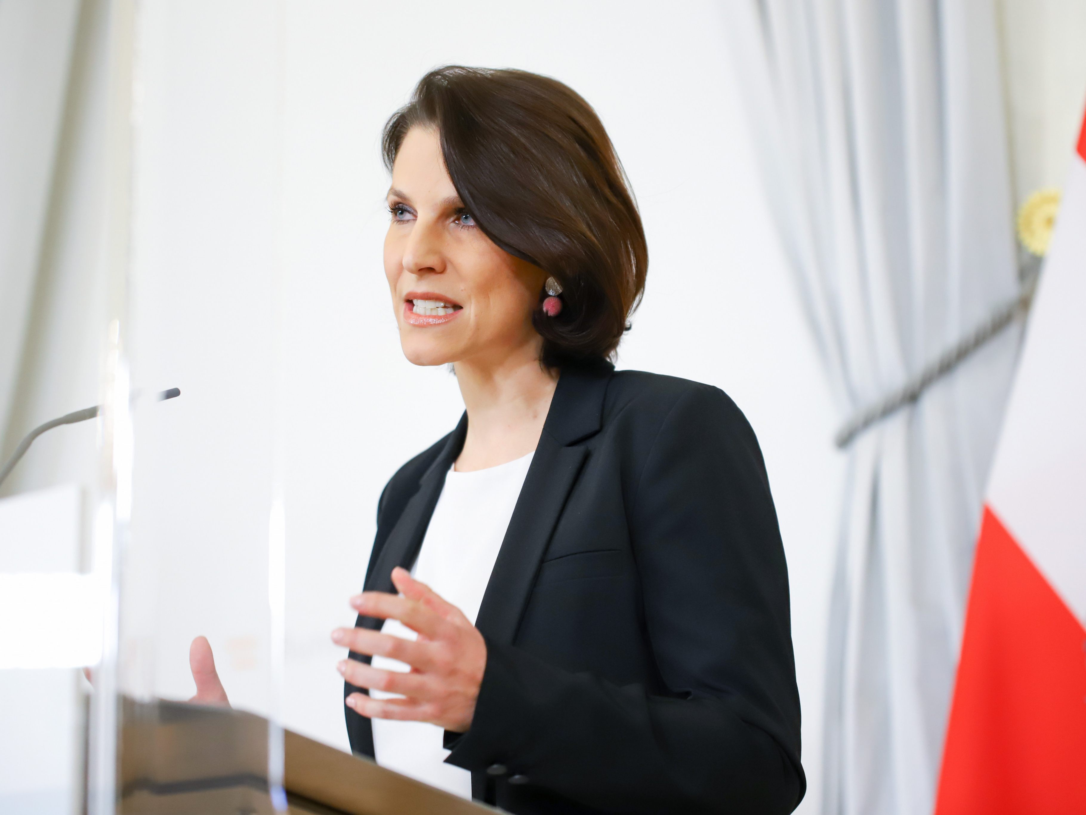 Der Weg zu einer EU-Vollmitgliedschaft ist für Edtstadler "ein langer Prozess"