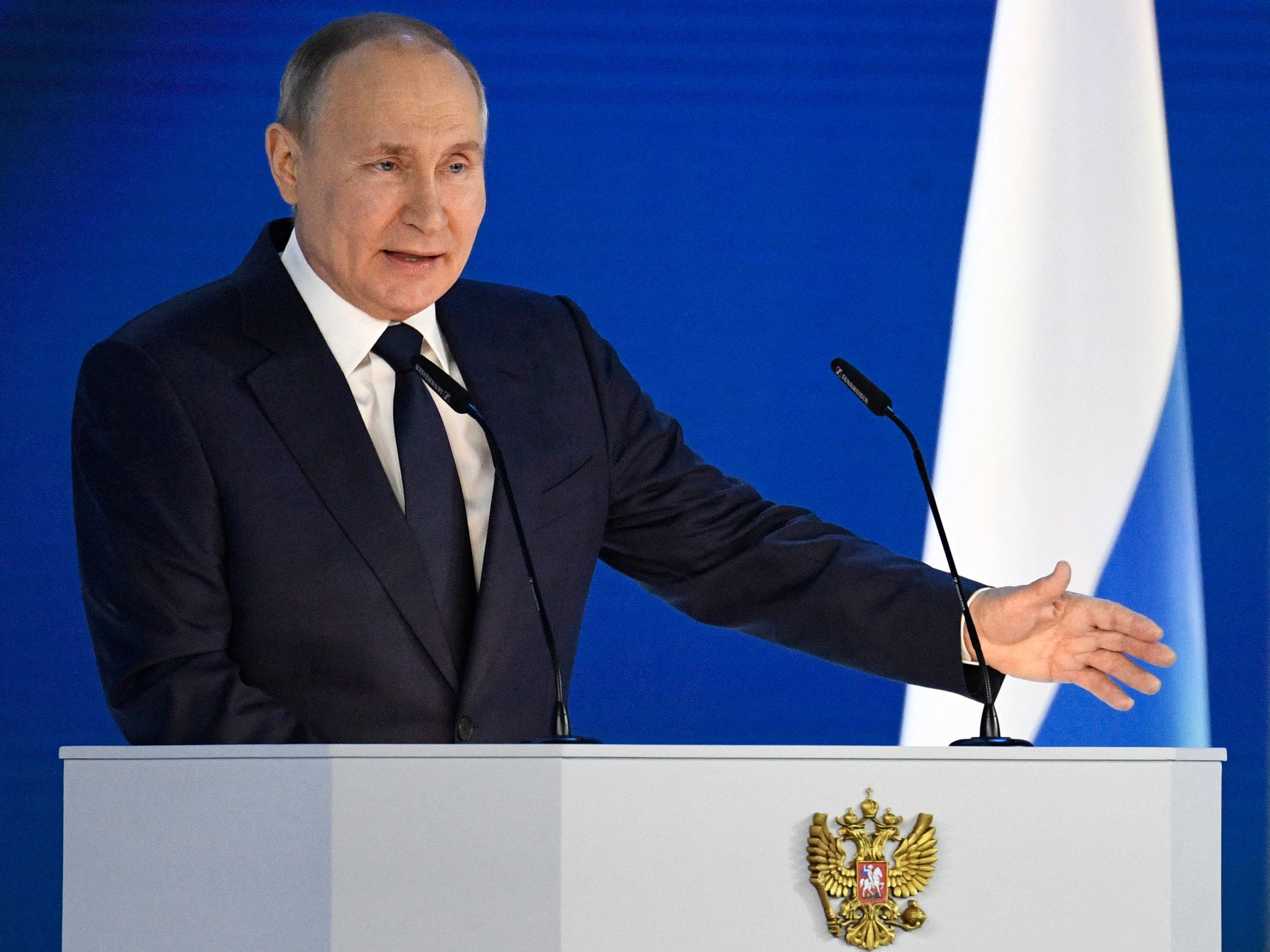 Russlands Staatschef Putin hat sich zu Sanktionen geäußert. Russlands Staatschef Putin hat sich zu Sanktionen geäußert.