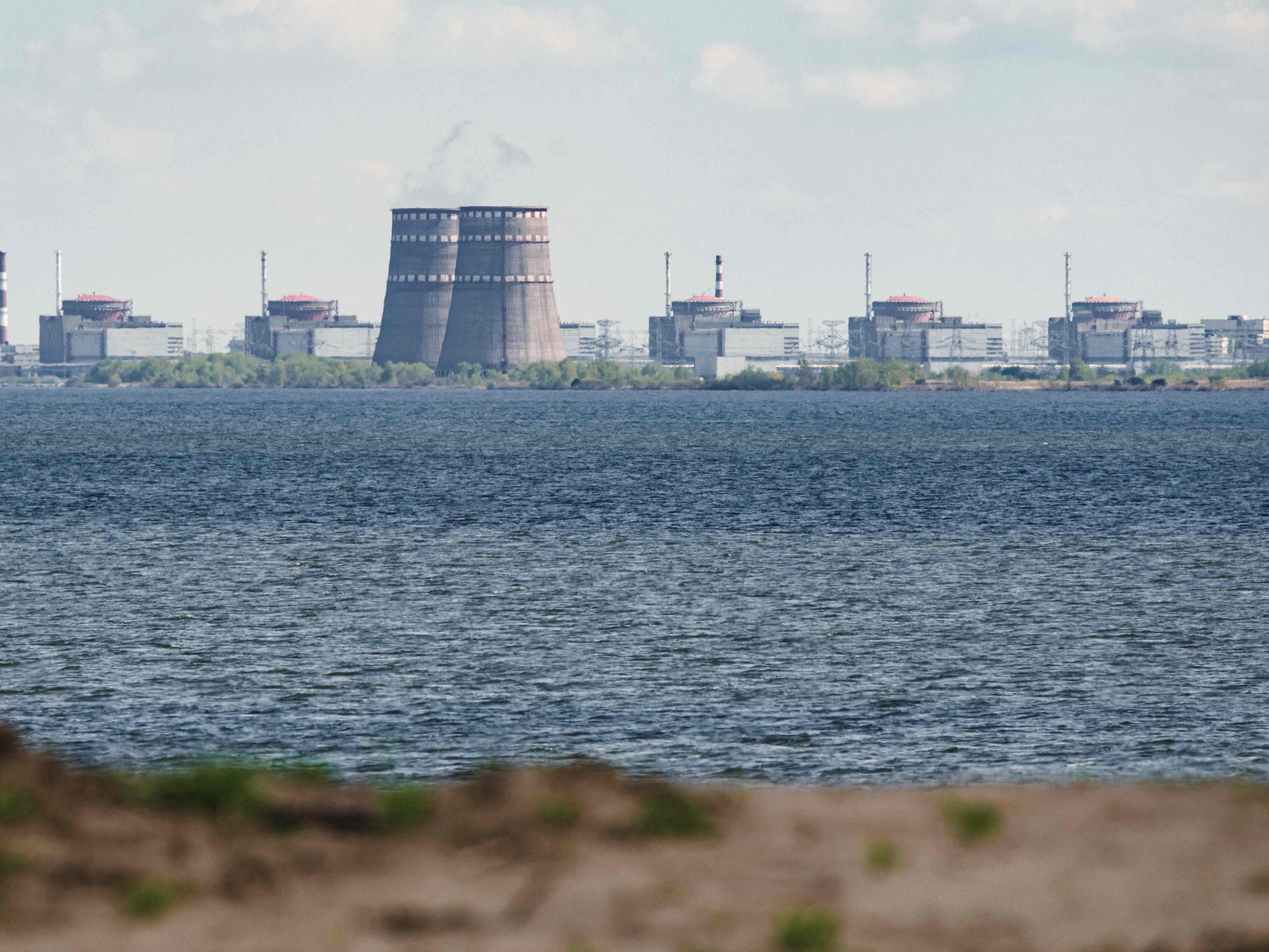 Blick auf Enerhodar in der Ukraine im April: Der pro-russische Bürgermeister soll verletzt worden sein. Blick auf Enerhodar in der Ukraine im April: Der pro-russische Bürgermeister soll verletzt worden sein.