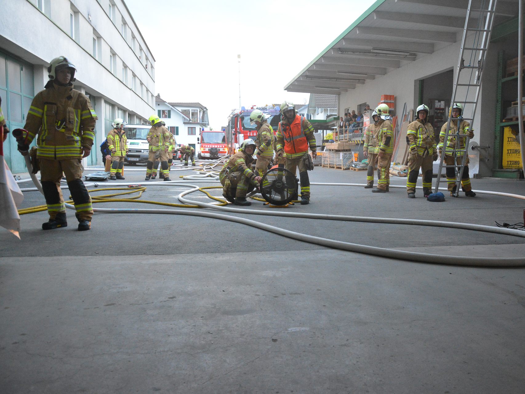 Die Feuerwehr probte für den Ernstfall.