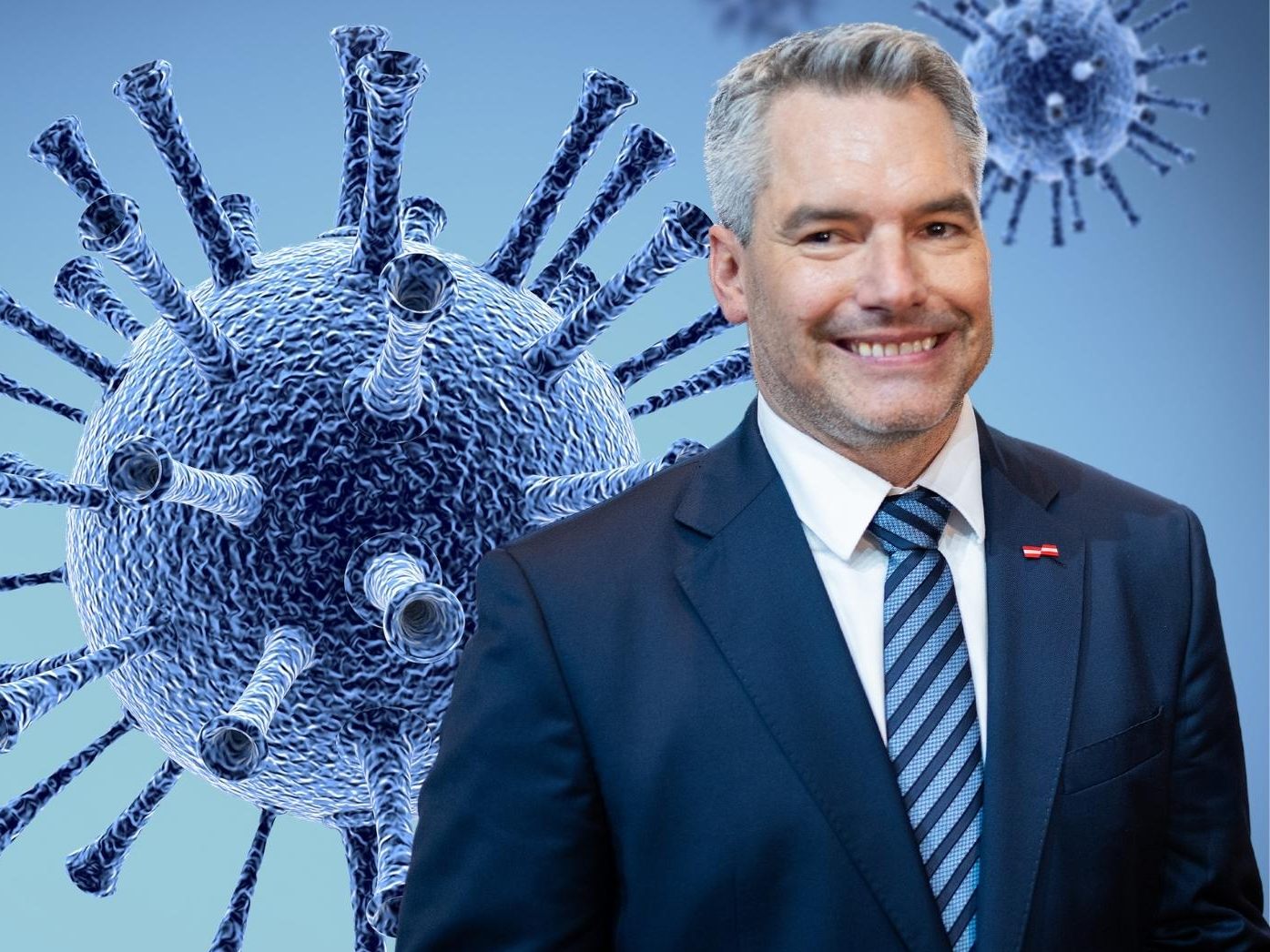 Mit einem Viren-Sager sorgte Nehammer für Aufregung. Mit einem Viren-Sager sorgte Nehammer für Aufregung.