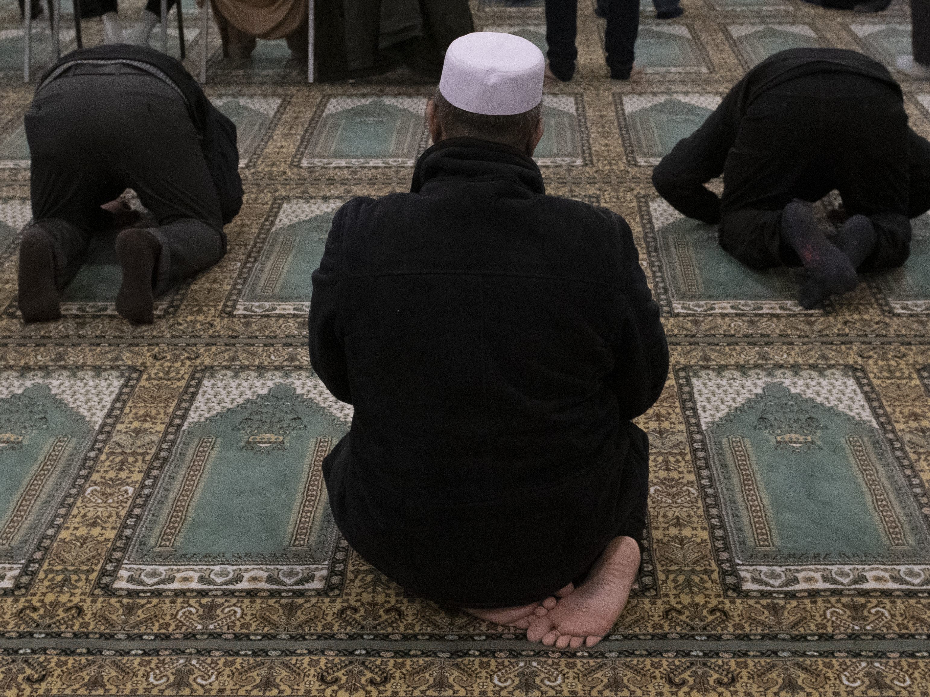 Gläubige beten in einer Moschee. In Niederösterreich wurde eine Moschee in Sollenau mit islamfeindlichen Aussagen besprüht. Gläubige beten in einer Moschee. In Niederösterreich wurde eine Moschee in Sollenau mit islamfeindlichen Aussagen besprüht.