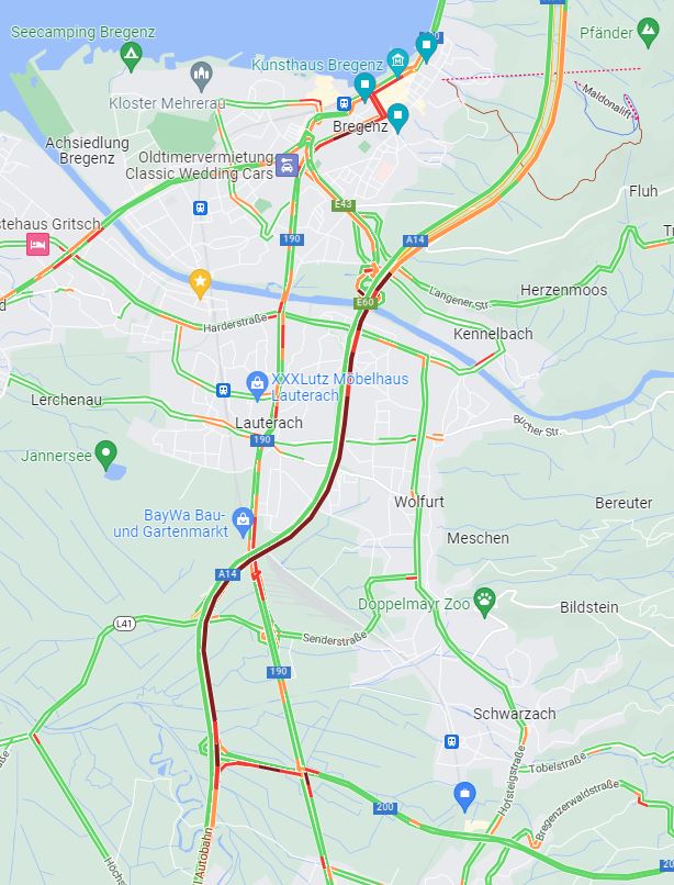 Verkehrslage auf der A14 am Montag um 16.15 Uhr Verkehrslage auf der A14 am Montag um 16.15 Uhr