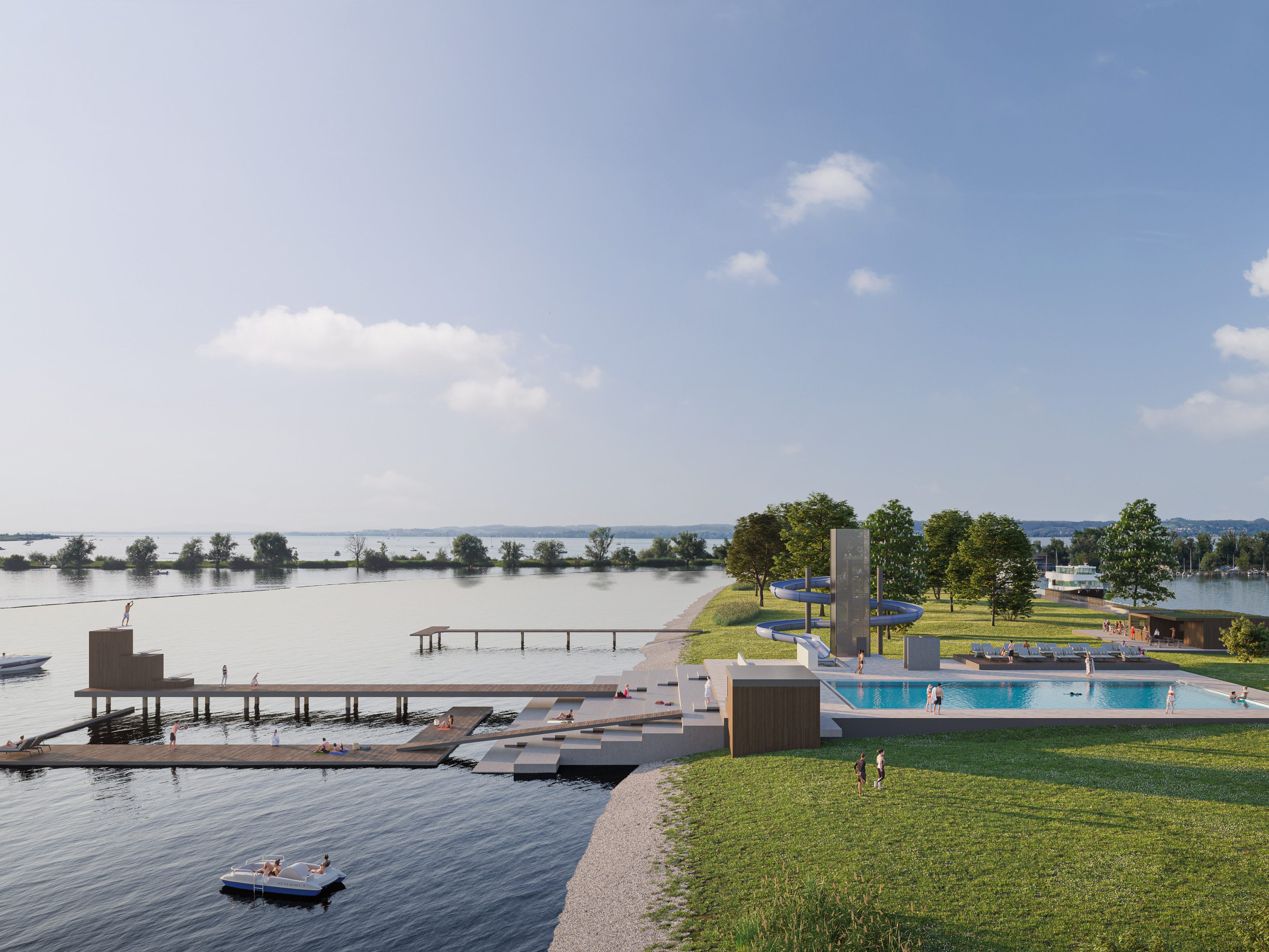 Am Samstag wurden die Harder nach ihrer Meinung zum neuen Strandbad gefragt.