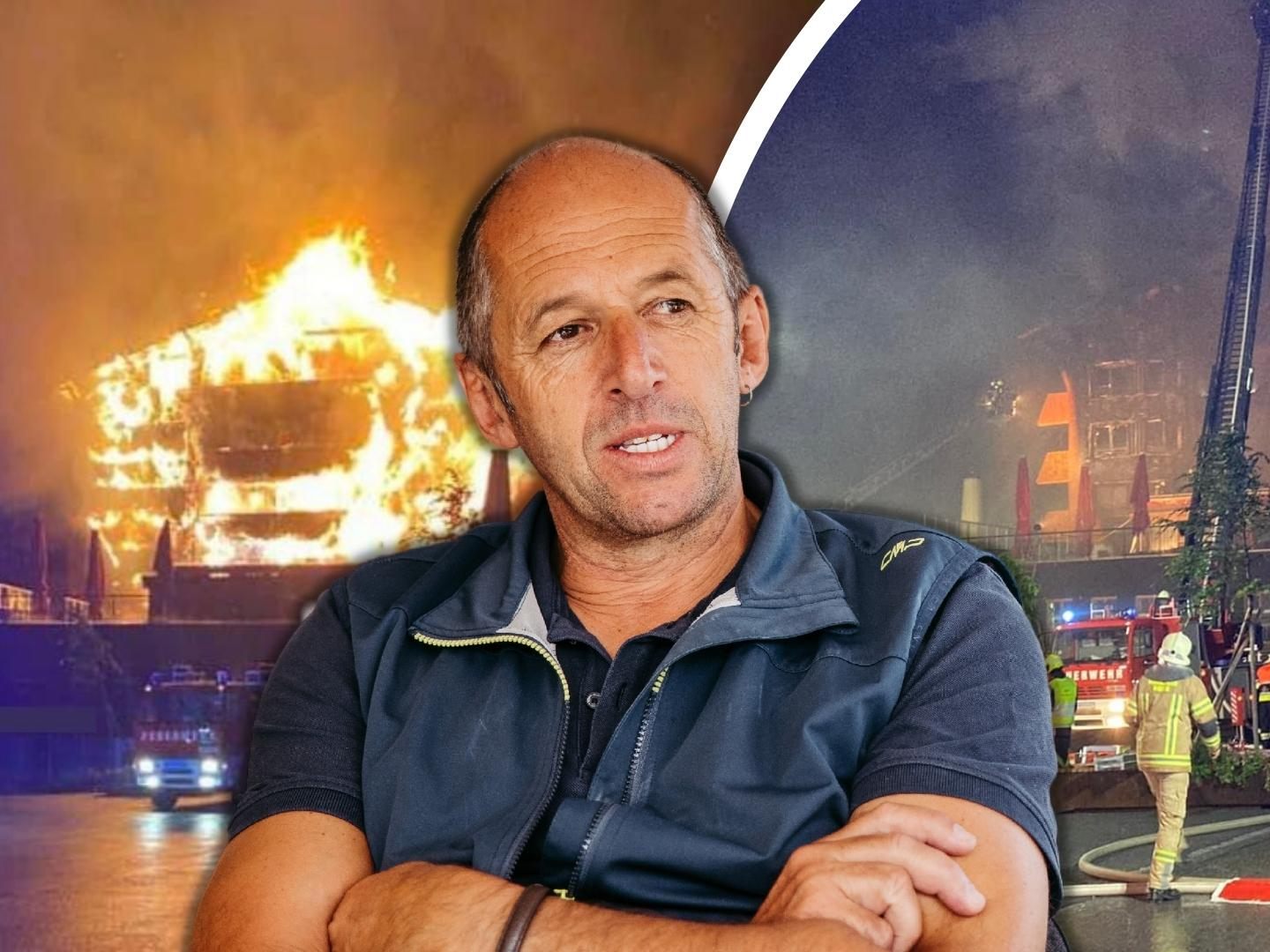Bürgermeister Stefan Strolz über den Großbrand in Warth. Bürgermeister Stefan Strolz über den Großbrand in Warth.