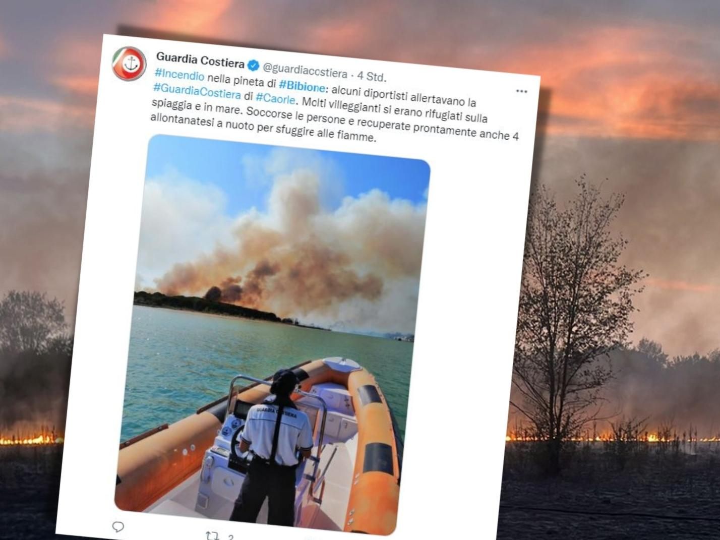 Brand in Bibione: Hunderte Feuerwehrleute im Einsatz Brand in Bibione: Hunderte Feuerwehrleute im Einsatz