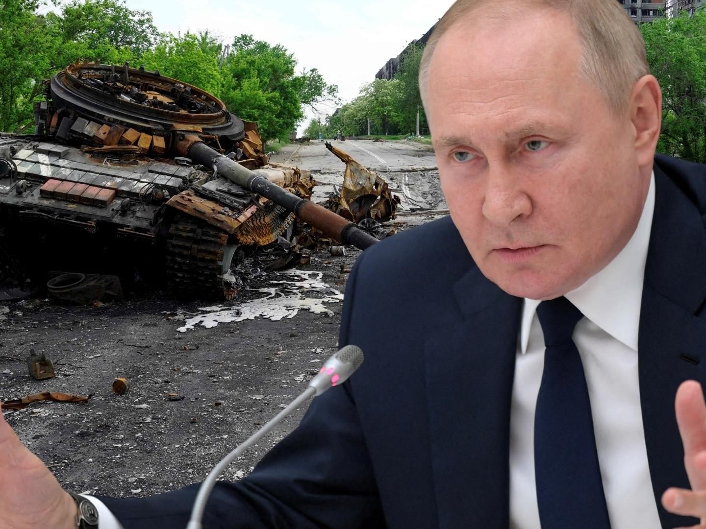 Putins Vorwurf: Westen wolle "bis zum letzten Ukrainer" kämpfen. Putins Vorwurf: Westen wolle "bis zum letzten Ukrainer" kämpfen.