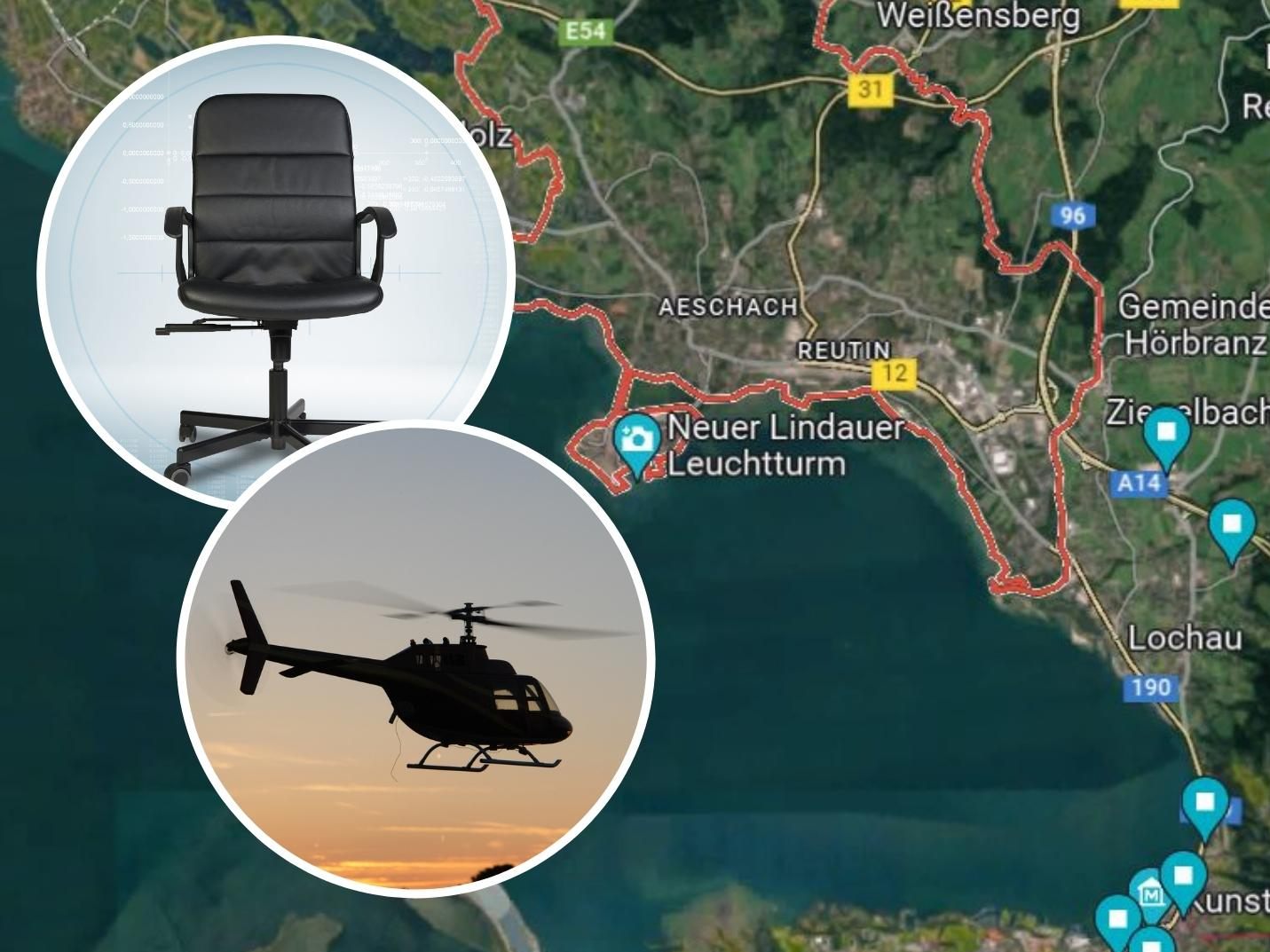 Der Mann stürzte vom Bürostuhl und musste vom Helikopter ins Krankenhaus gebracht werden. Der Mann stürzte vom Bürostuhl und musste vom Helikopter ins Krankenhaus gebracht werden.