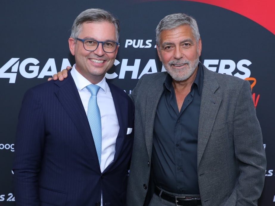 Magnus Brunner und George Clooney. Magnus Brunner und George Clooney.