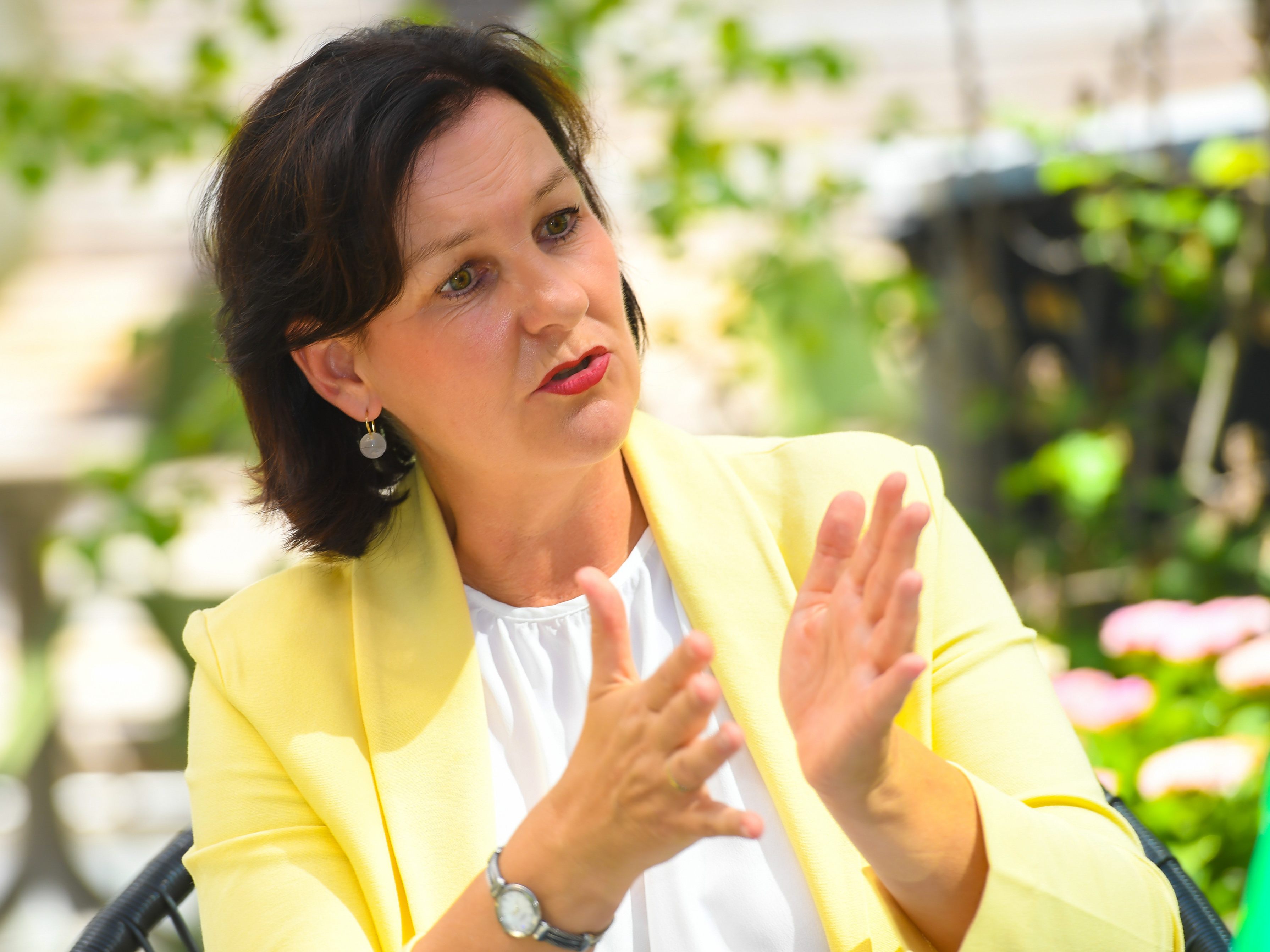 Liste Fritz-Parteichefin Andrea Haselwanter-Schneider war zunächst gegen Wahlplakate ihrer Partei bei den Tiroler Landtagswahlen 2022.