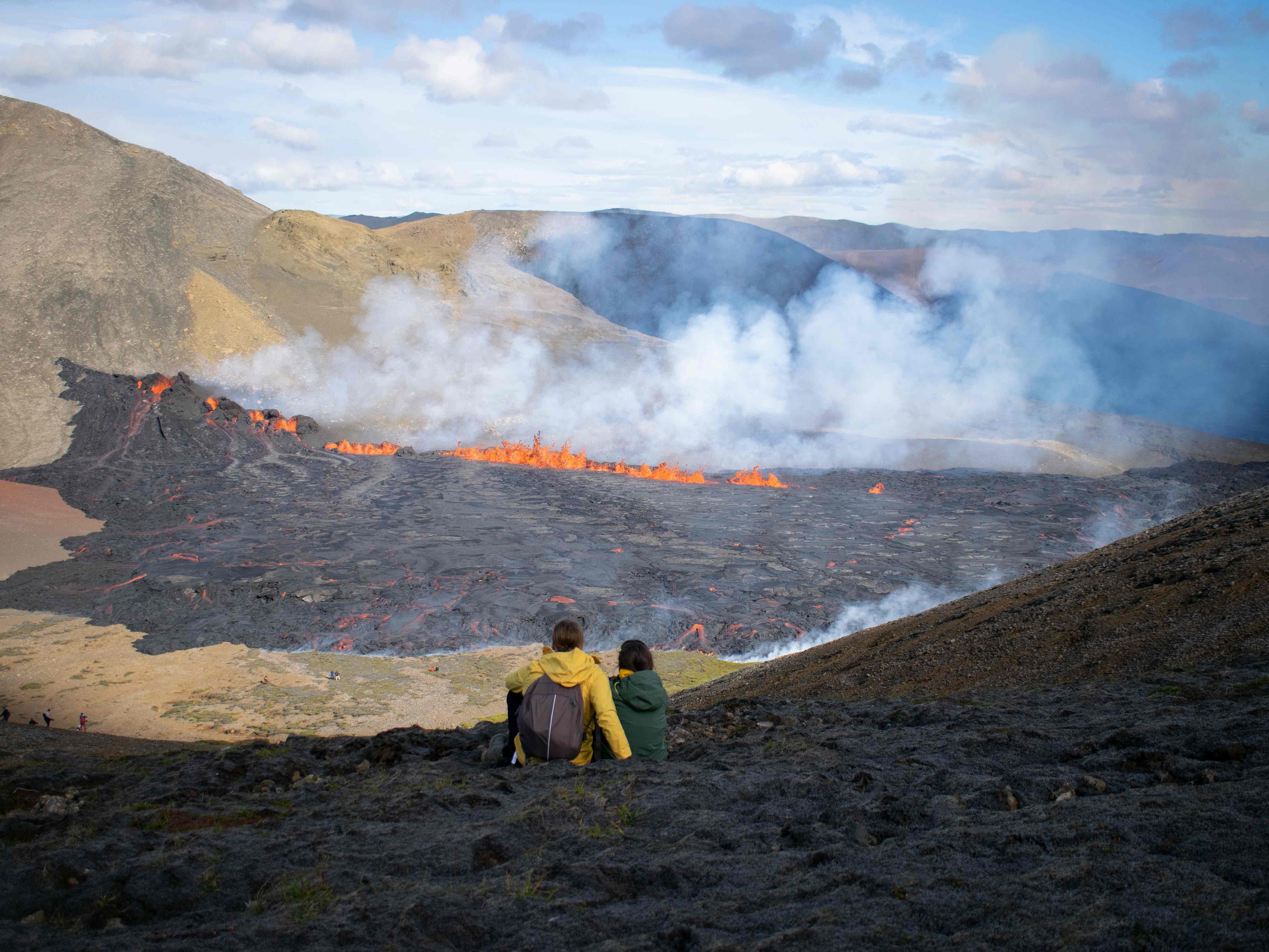Spektakuläre Bilder vom Vulkanaufbruch nach Reykjavik auf Island. Spektakuläre Bilder vom Vulkanaufbruch nach Reykjavik auf Island.