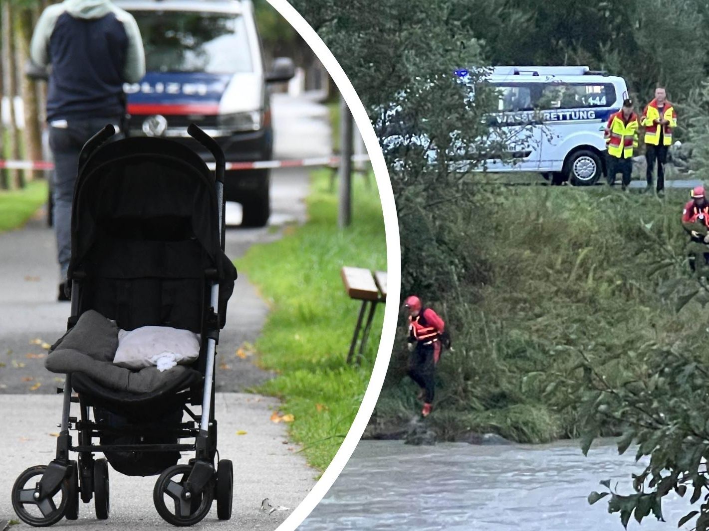 Der 37-Jährige war mit seinem in einem Kinderwagen befindlichen Buben um 4 Uhr auf einer Promenade neben der Ache spazieren gegangen, als es offenbar zu der Tat kam. Der 37-Jährige war mit seinem in einem Kinderwagen befindlichen Buben um 4 Uhr auf einer Promenade neben der Ache spazieren gegangen, als es offenbar zu der Tat kam.