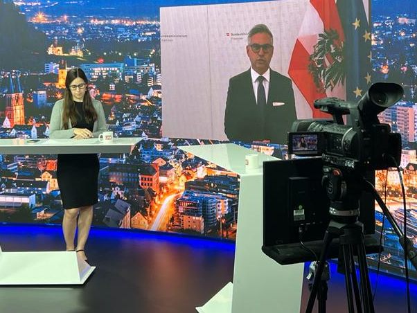 Finanzminister Magnus Brunner am Dienstag bei "Vorarlberg LIVE". Finanzminister Magnus Brunner am Dienstag bei "Vorarlberg LIVE".