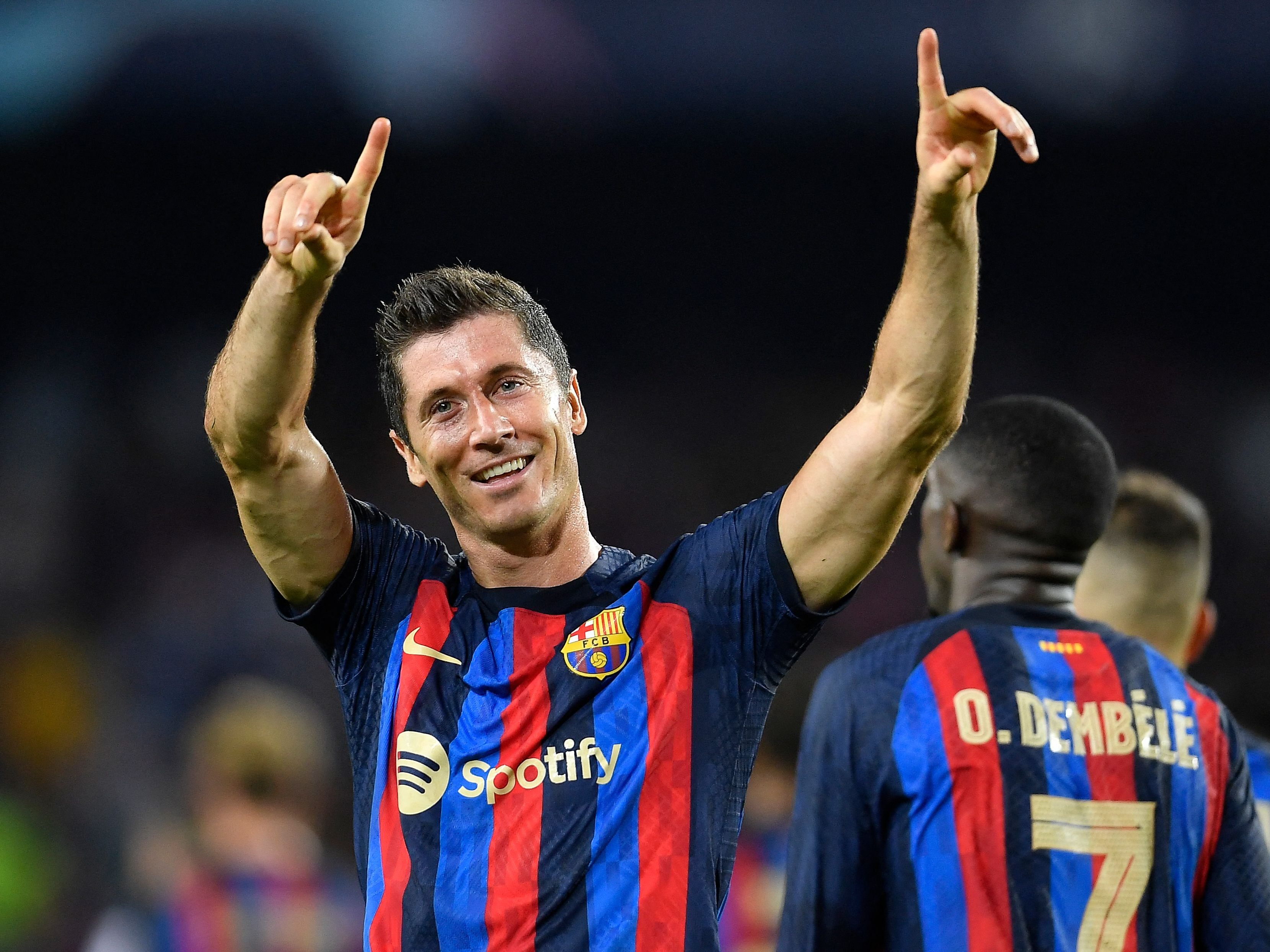 Rober Lewandowski schoss Barcelona per Hattrick zum Sieg. Rober Lewandowski schoss Barcelona per Hattrick zum Sieg.