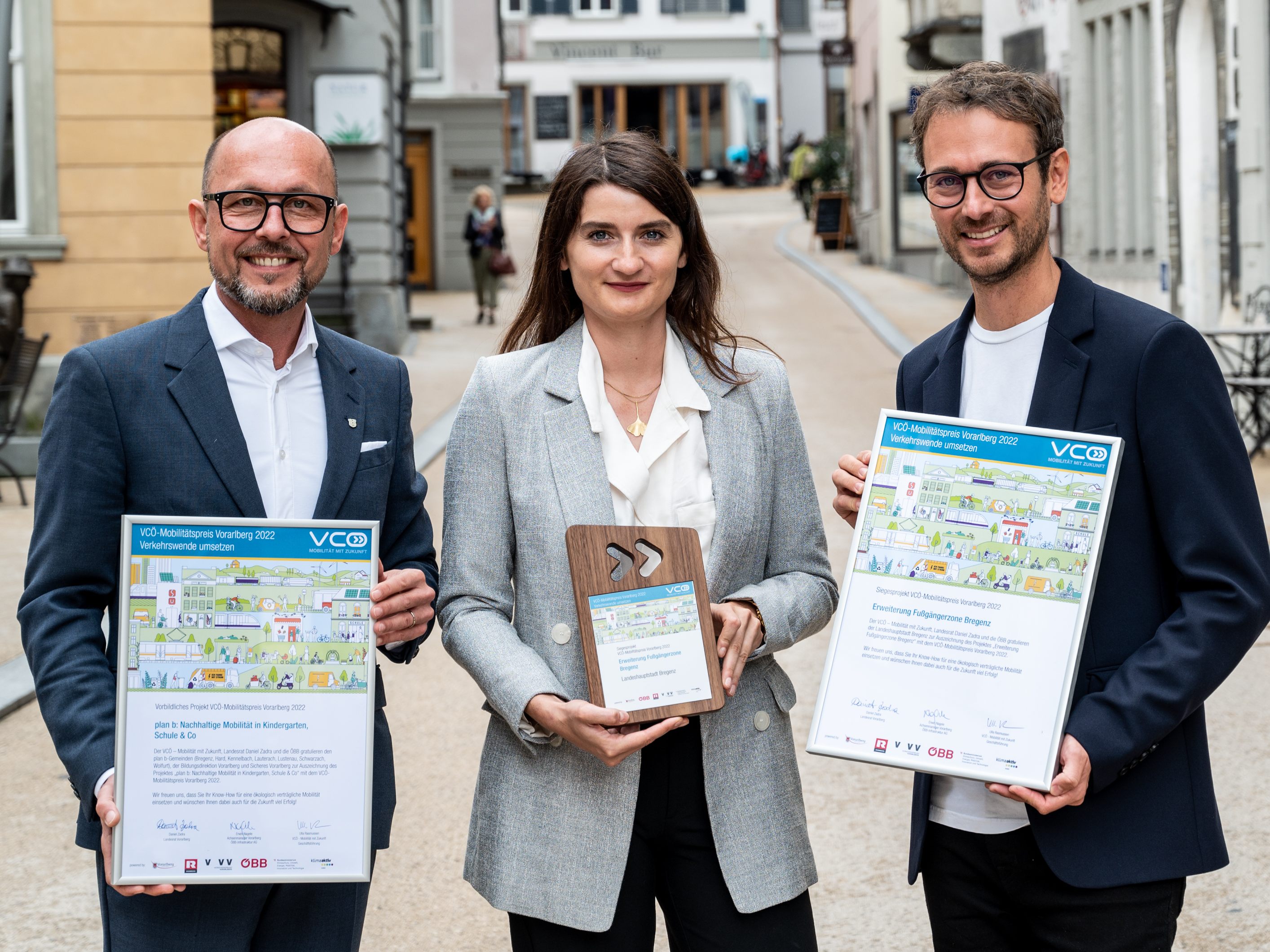 Bürgermeister Michael Ritsch, Franziska Studer von der Abteilung Mobilitätsservice und Stadtentwicklung und Landesrat Daniel Zadra Bürgermeister Michael Ritsch, Franziska Studer von der Abteilung Mobilitätsservice und Stadtentwicklung und Landesrat Daniel Zadra
