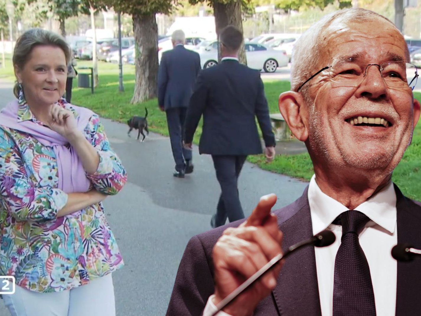 Zum Schmunzeln: Van der Bellen crasht Interview der Frau seines härtesten Konkurrenten. Zum Schmunzeln: Van der Bellen crasht Interview der Frau seines härtesten Konkurrenten.