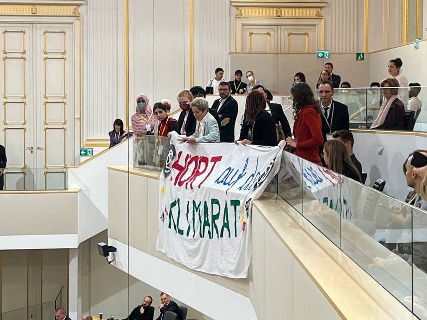 Aktivisten von Extinction Rebellion störten am Mittwoch die Sitzung des Nationalrates.