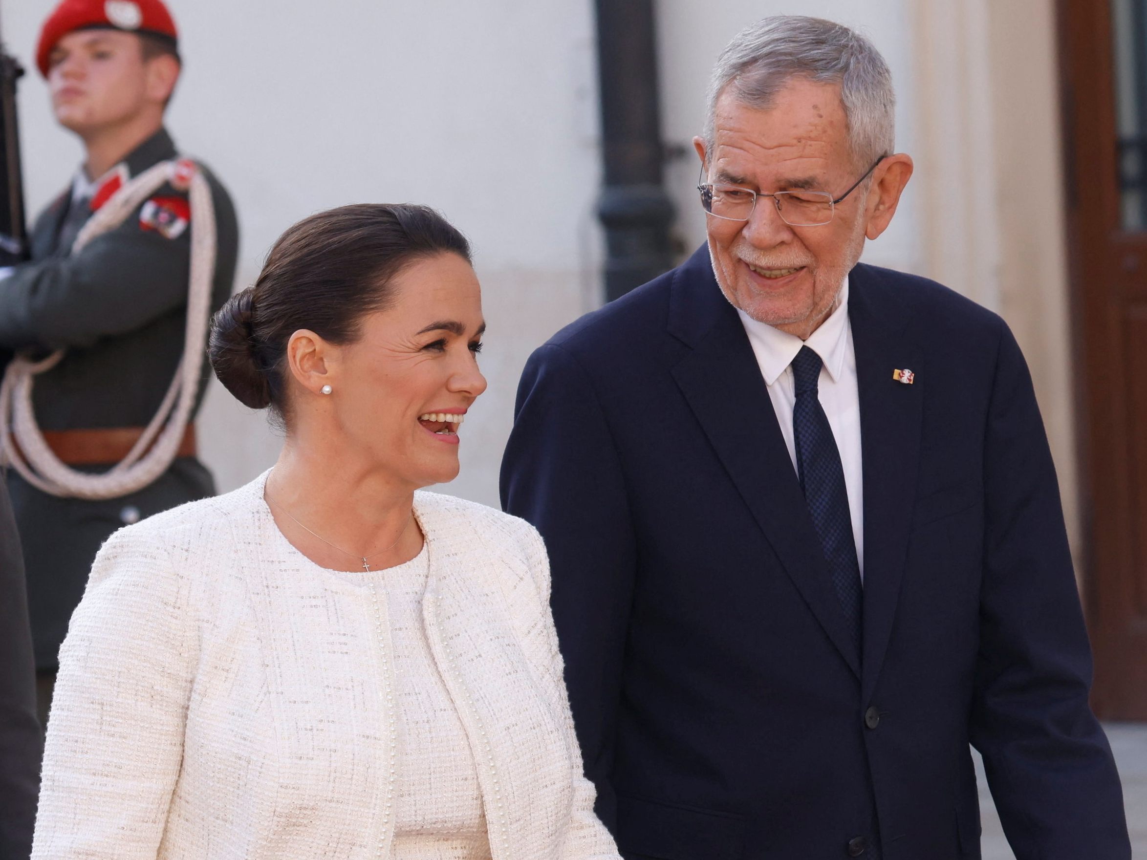 Die ungarische Staatspräsidentin Katalin Novák war bei Bundespräsidenten Alexander Van der Bellen zu Besuch.