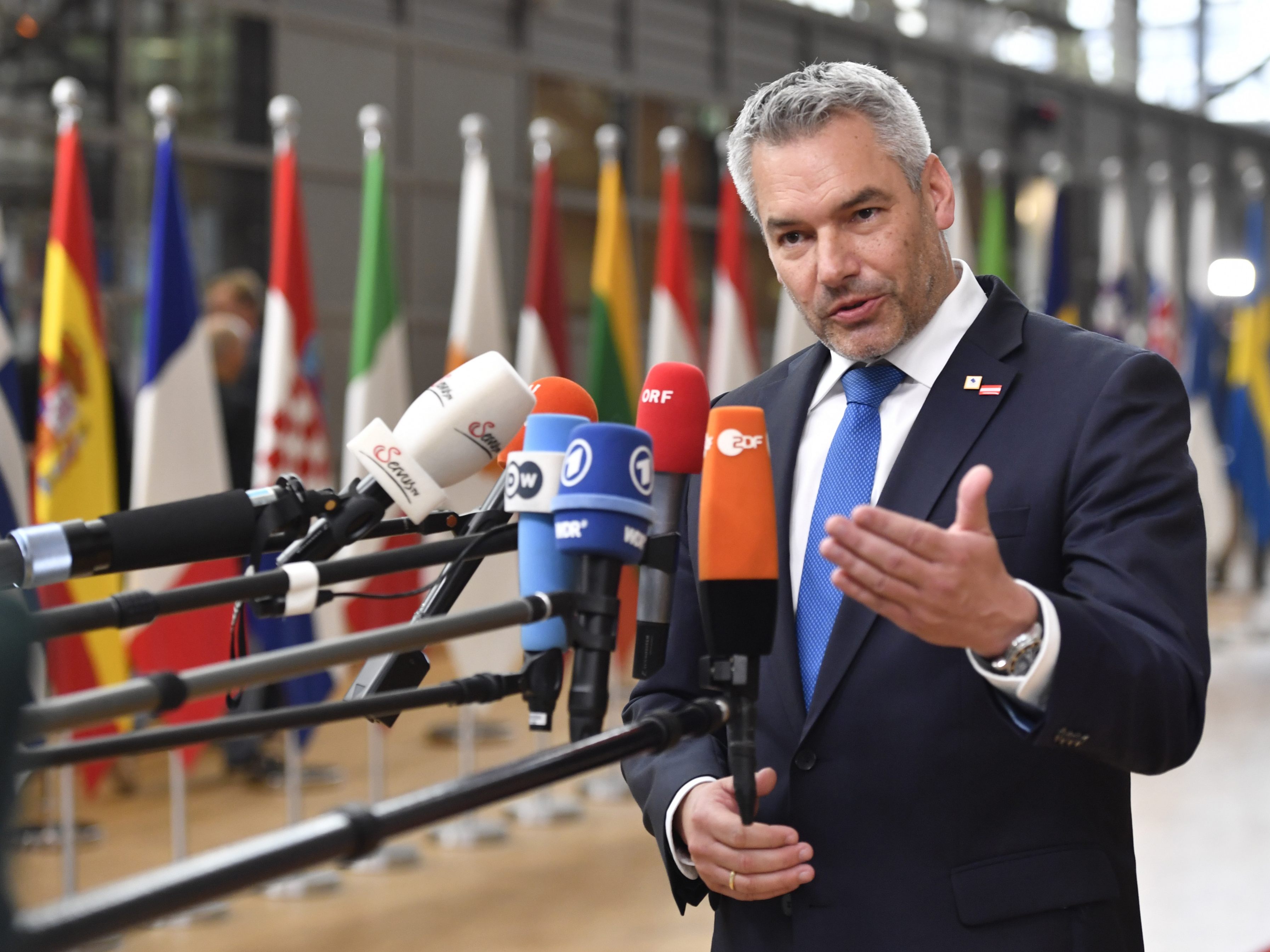 Bundeskanzler Karl Nehammer nimmt beim EU-Gipfel teil. Bundeskanzler Karl Nehammer nimmt beim EU-Gipfel teil.
