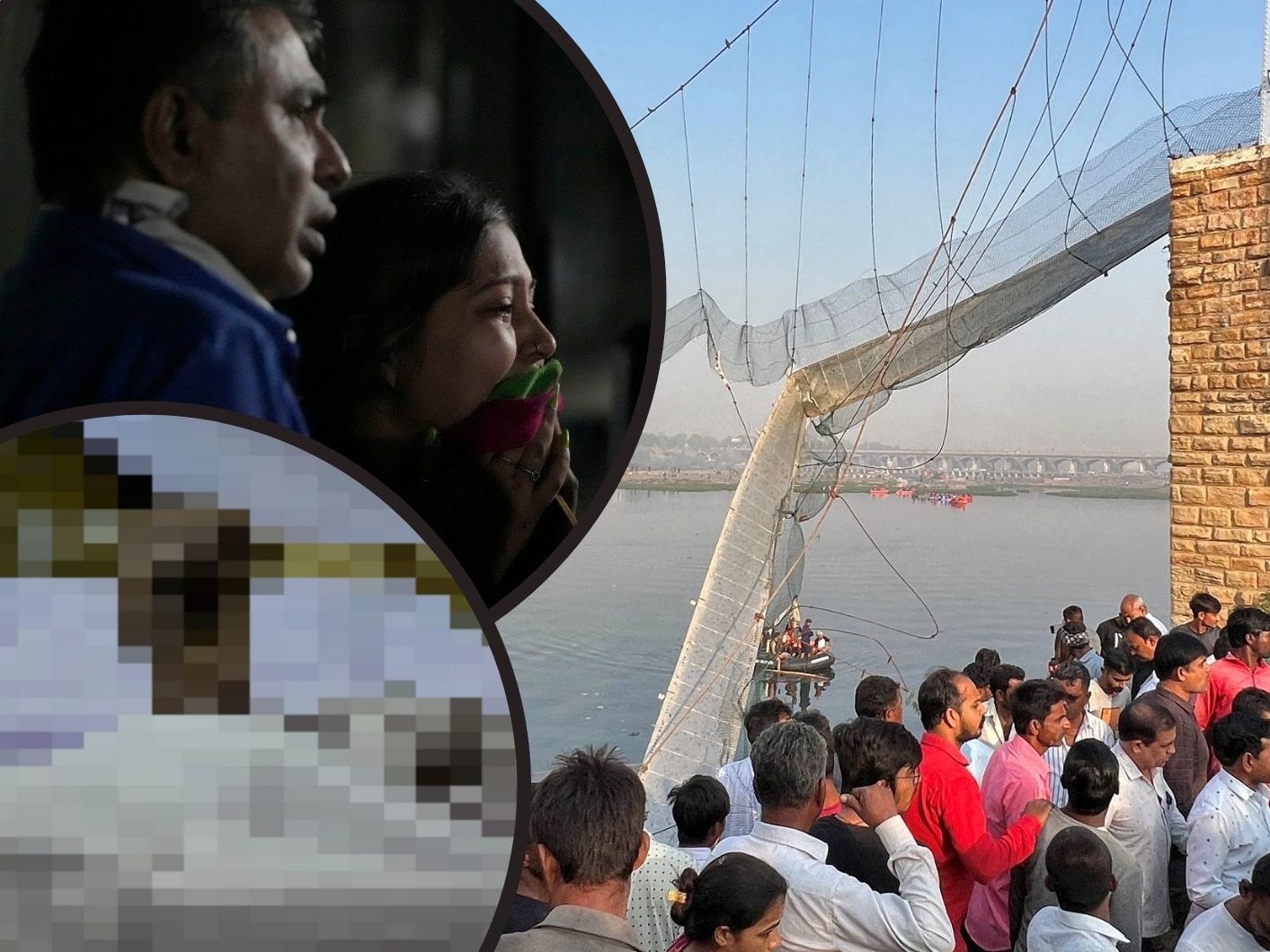 Die Zahl der Todesopfer durch den Einsturz einer Hängebrücke im Westen Indiens ist auf mindestens 132 gestiegen. Die Zahl der Todesopfer durch den Einsturz einer Hängebrücke im Westen Indiens ist auf mindestens 132 gestiegen.