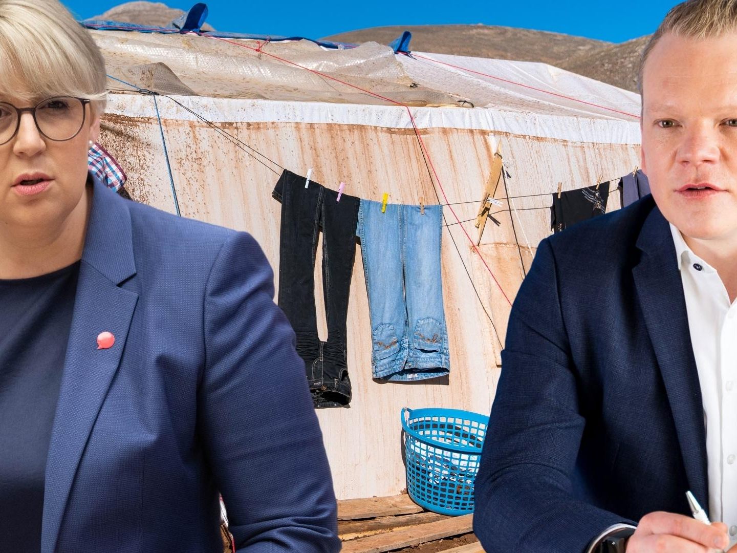 Unterschiedliche Kritik an der Diskussion rund um Zelte für Asylsuchende in Vorarlberg von Scheffknecht (NEOS, l.) und Bitschi (FPÖ, r.). Unterschiedliche Kritik an der Diskussion rund um Zelte für Asylsuchende in Vorarlberg von Scheffknecht (NEOS, l.) und Bitschi (FPÖ, r.).