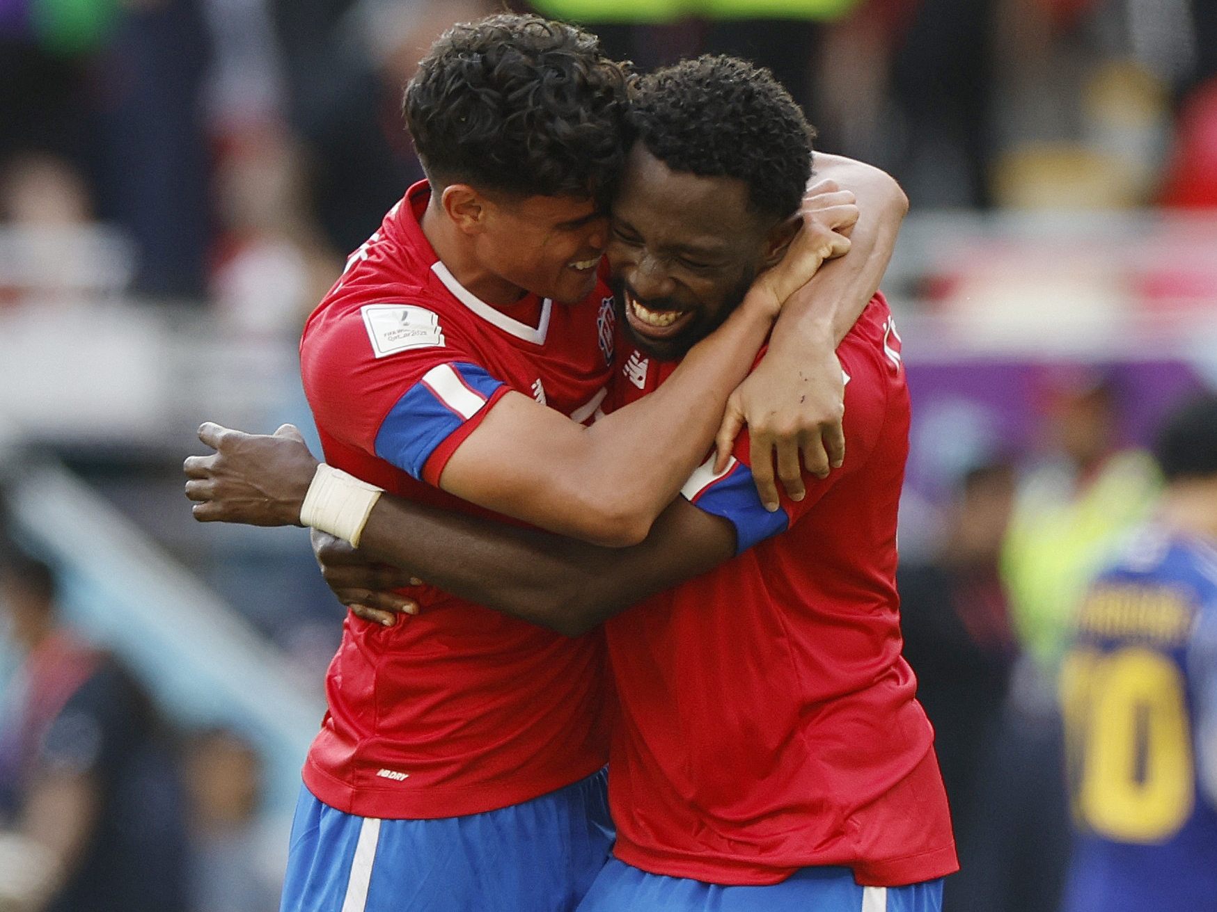 Nach dem 0:7 gegen Spanien jubelt Costa Rica gegen Japan. Nach dem 0:7 gegen Spanien jubelt Costa Rica gegen Japan.