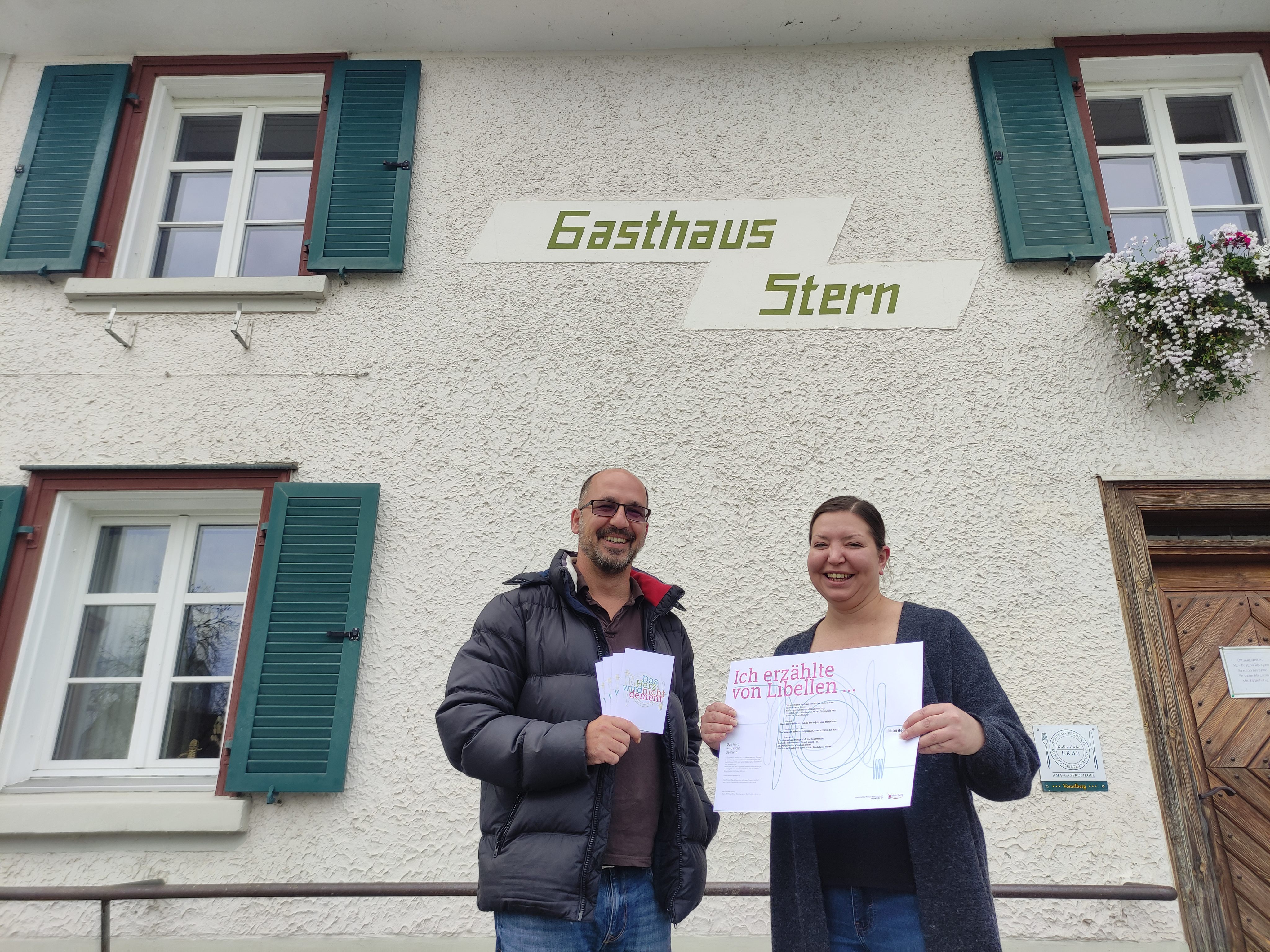 Thomas Winzek, Leiter der AG Demenz Feldkirch und Kathrin Watzdorf, Serviceleiterin im Gasthaus Stern Thomas Winzek, Leiter der AG Demenz Feldkirch und Kathrin Watzdorf, Serviceleiterin im Gasthaus Stern