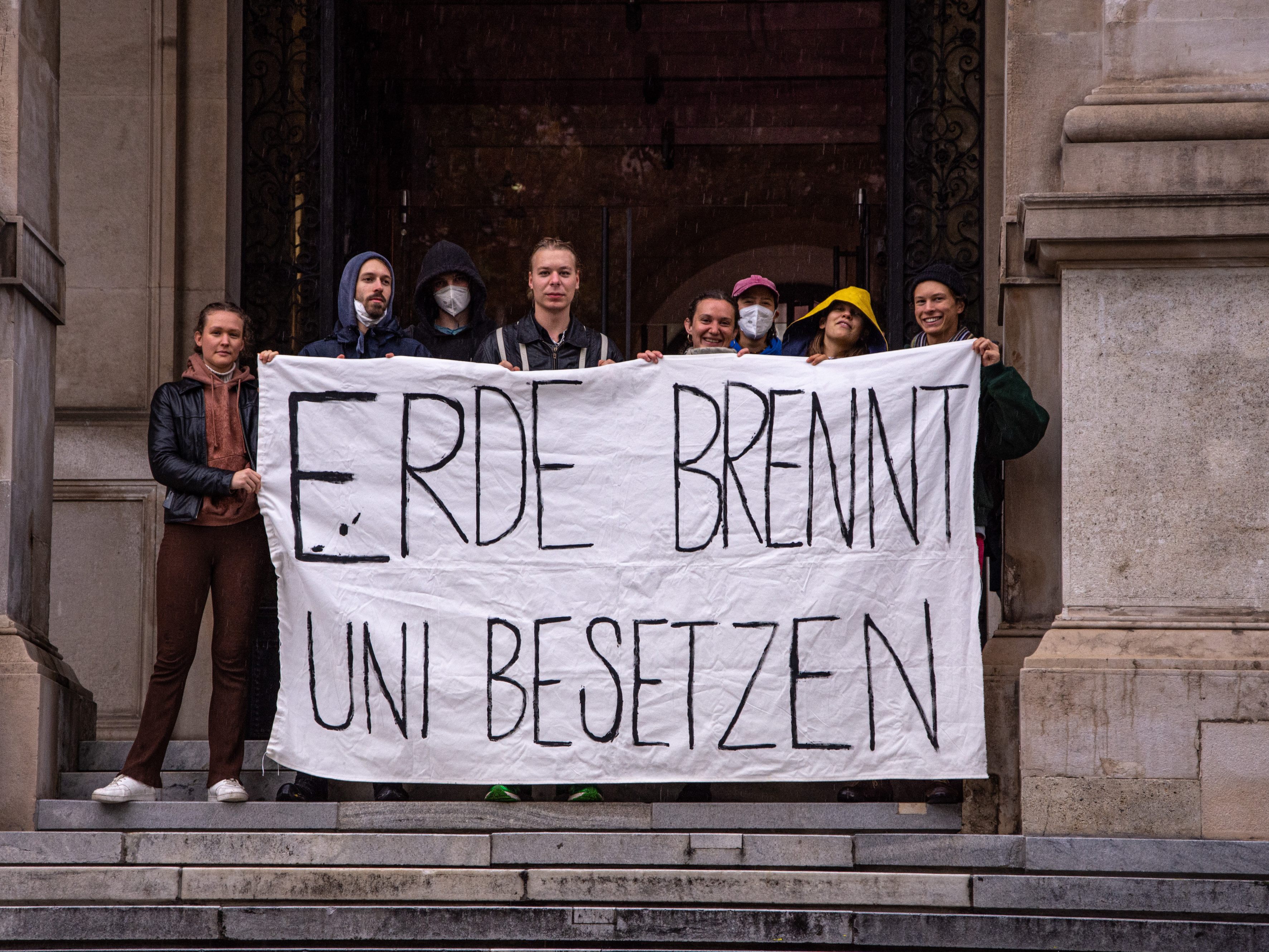 Aktivisten besetzten am Mittwoch den Hörsaal C1 an der Uni Wien.