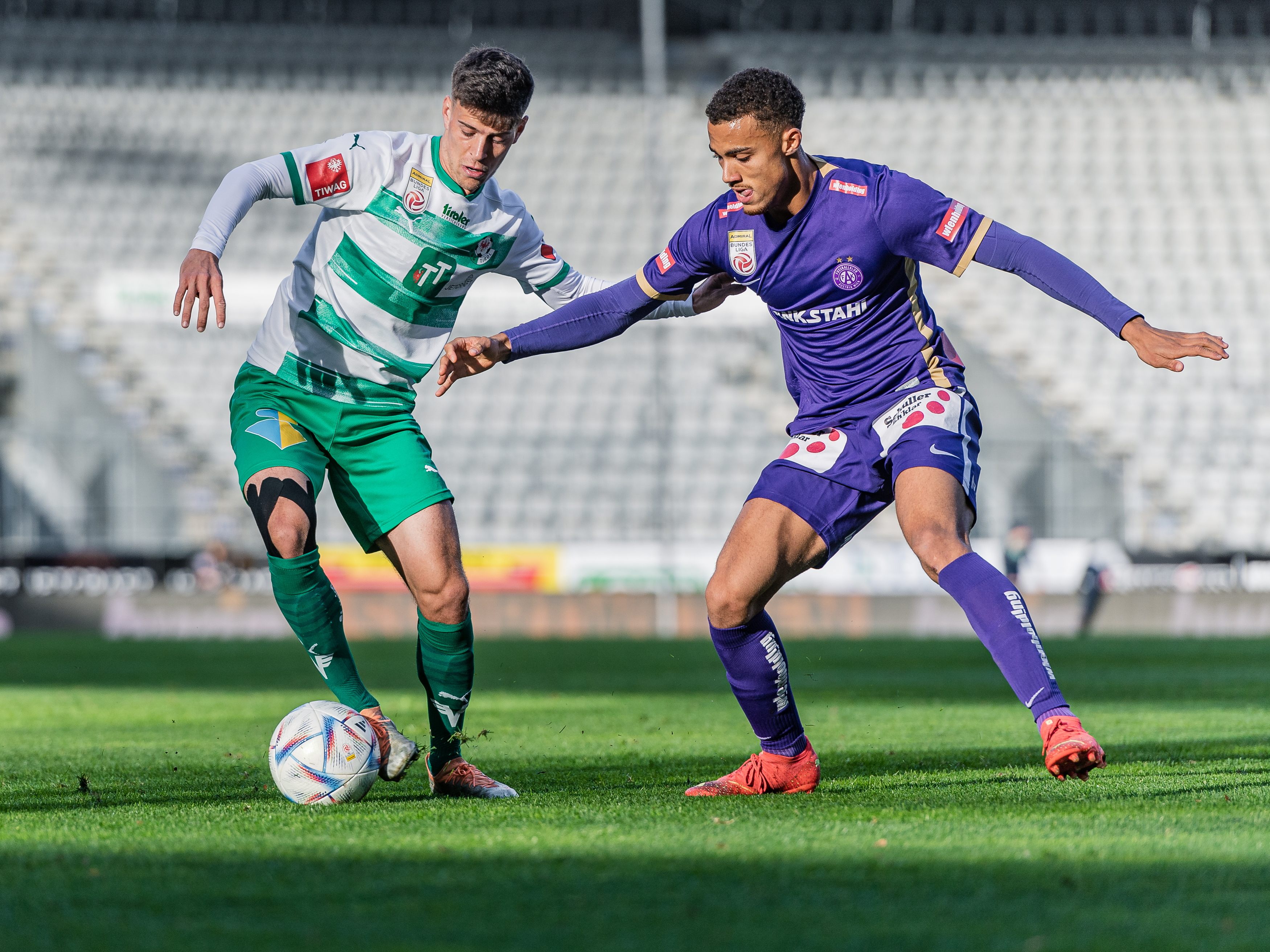 Das Spiel zwischen Austria Wien und WSG Tirol endete mit einem 0:0.