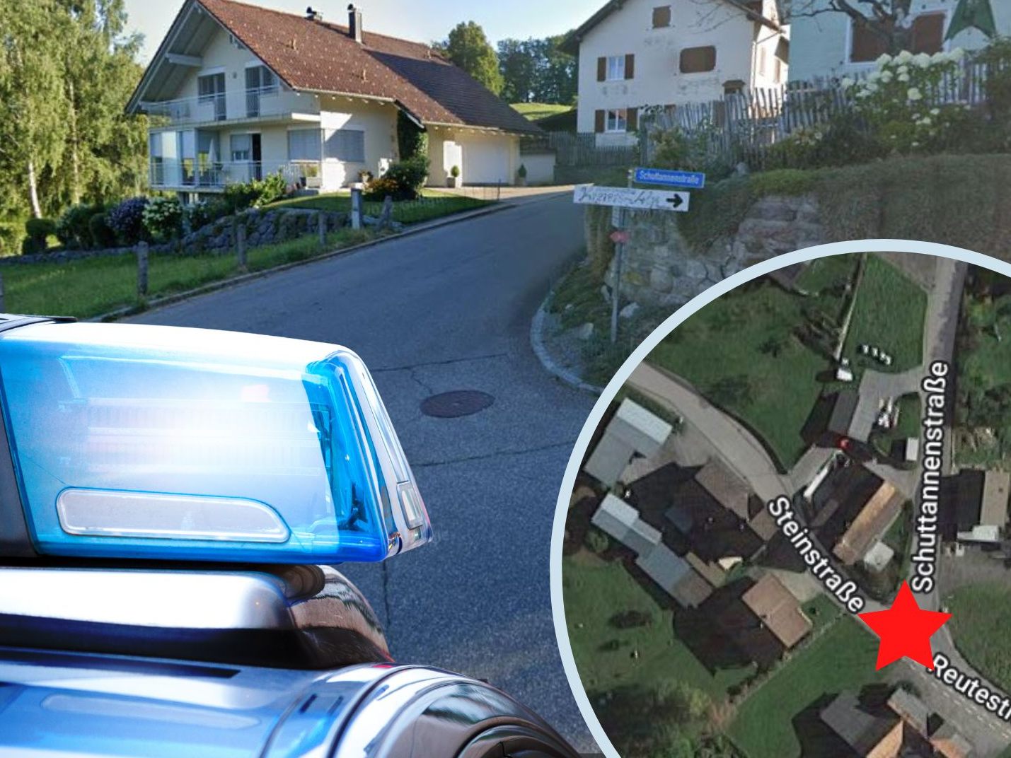 Der Unfall ereignete sich bei der Einmündung der Schuttannenstraße in die Steinstraße in Hohenems-Reute.