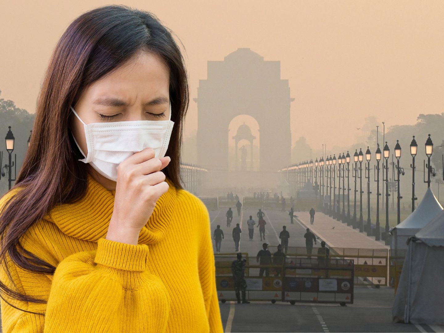Die indische Hauptstadt ist in giftigen Smog gehüllt. Die indische Hauptstadt ist in giftigen Smog gehüllt.