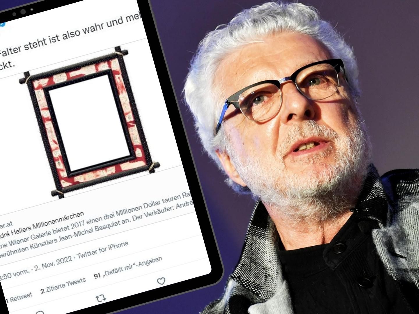 André Heller fälschte einen 3 Mio. Dollar teuren Basquiat-Rahmen - Der Falter berichtete darüber