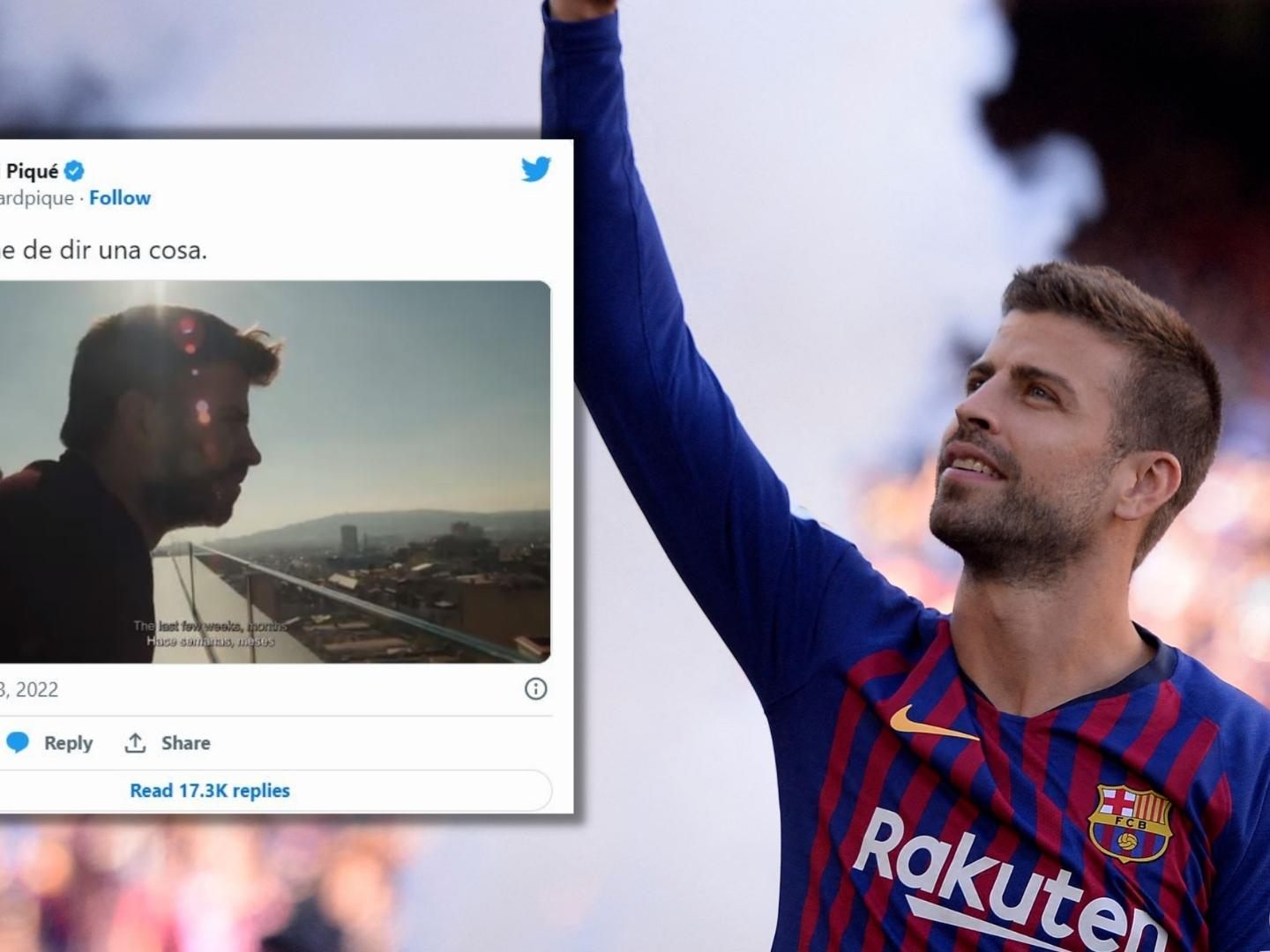 Gerard Piqué kündigt seinen Rücktritt an. Gerard Piqué kündigt seinen Rücktritt an.