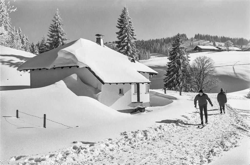 Bödele 1968: Blick auf Meierei und Lank.
