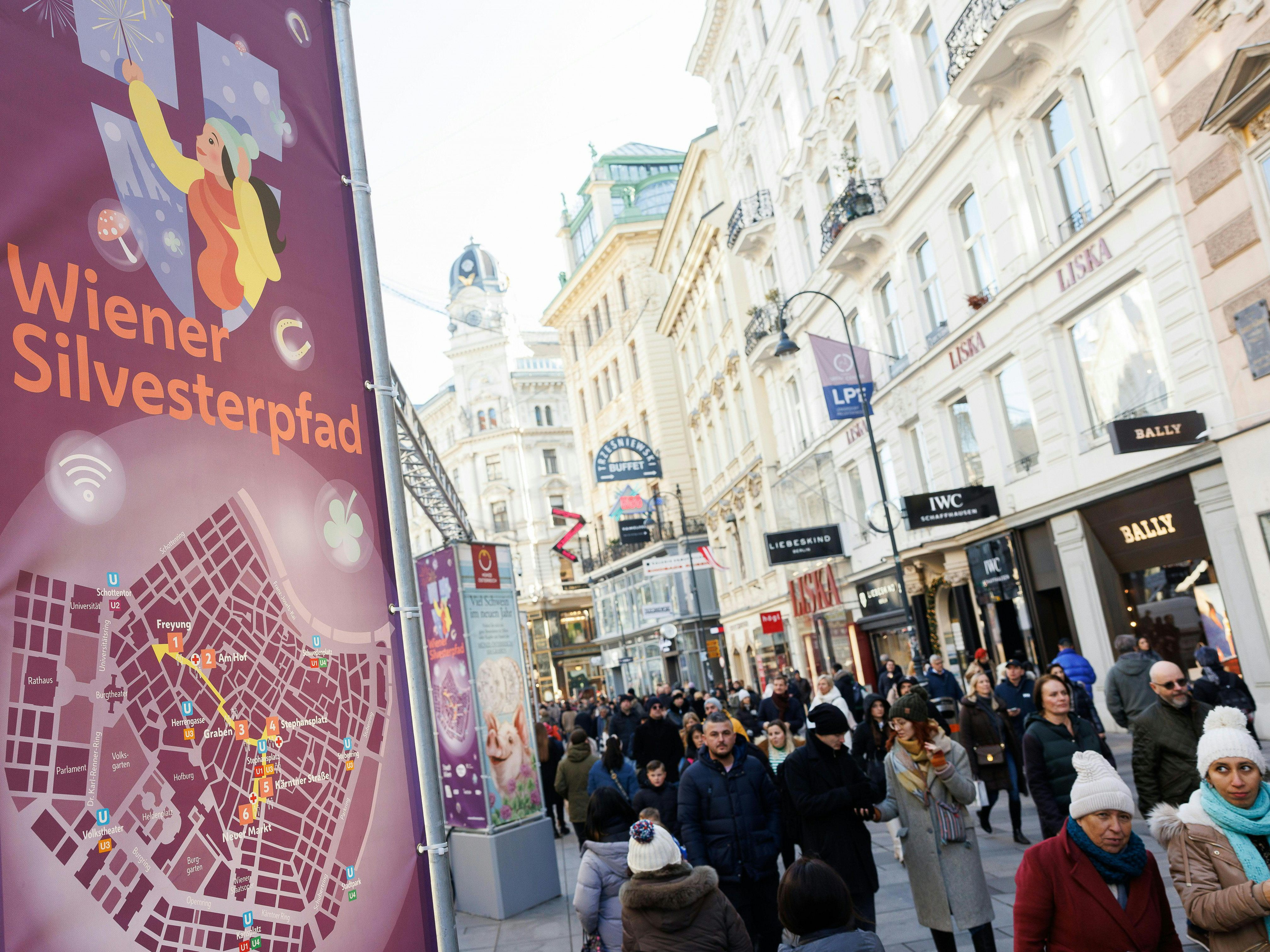 Der offizielle Start des Wiener Silvesterpfades 2022/23 erfolgte um 14 Uhr.
