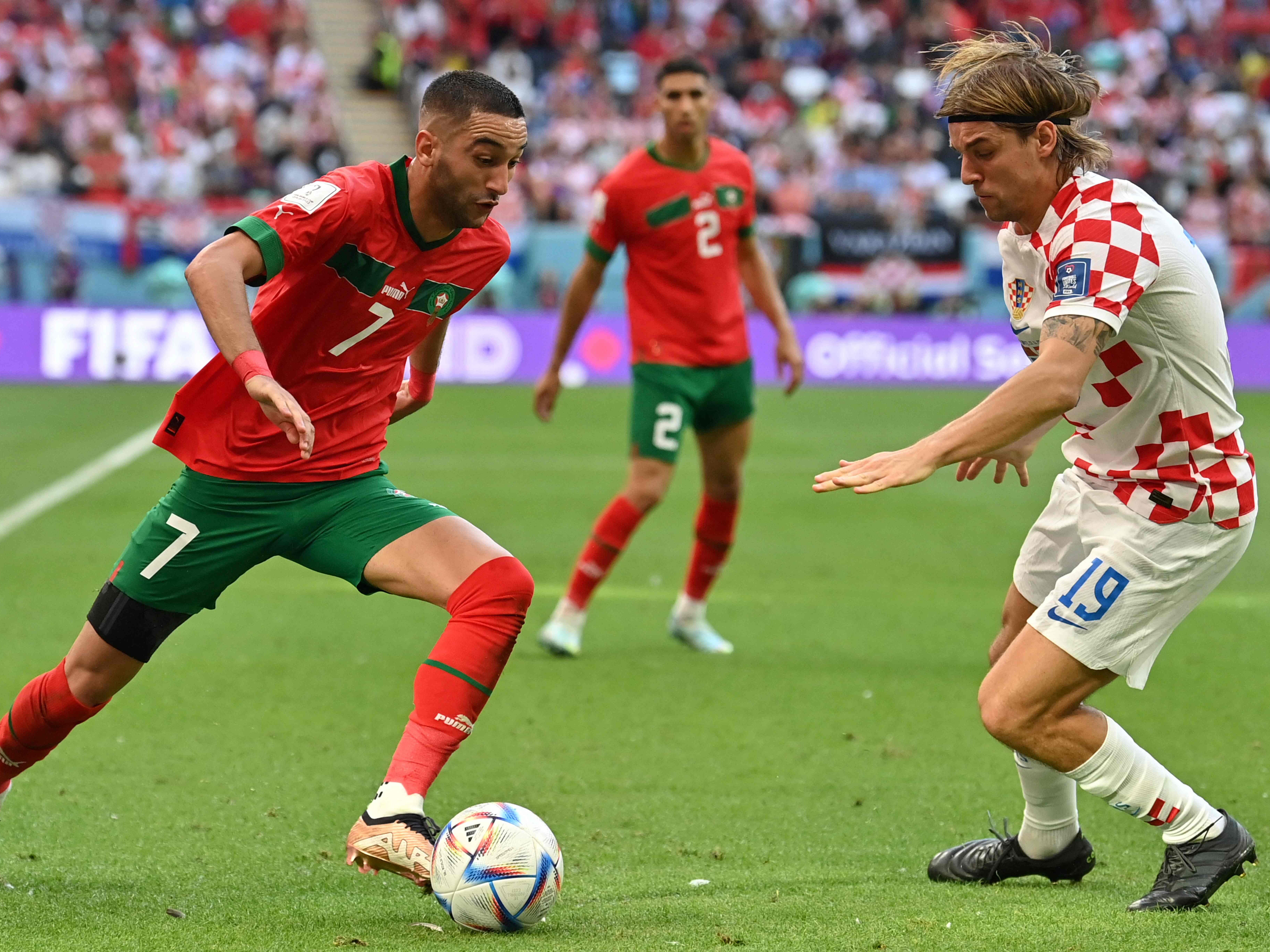 In der Gruppenphase trennten sich Kroatien und Marokko mit 0:0. In der Gruppenphase trennten sich Kroatien und Marokko mit 0:0.