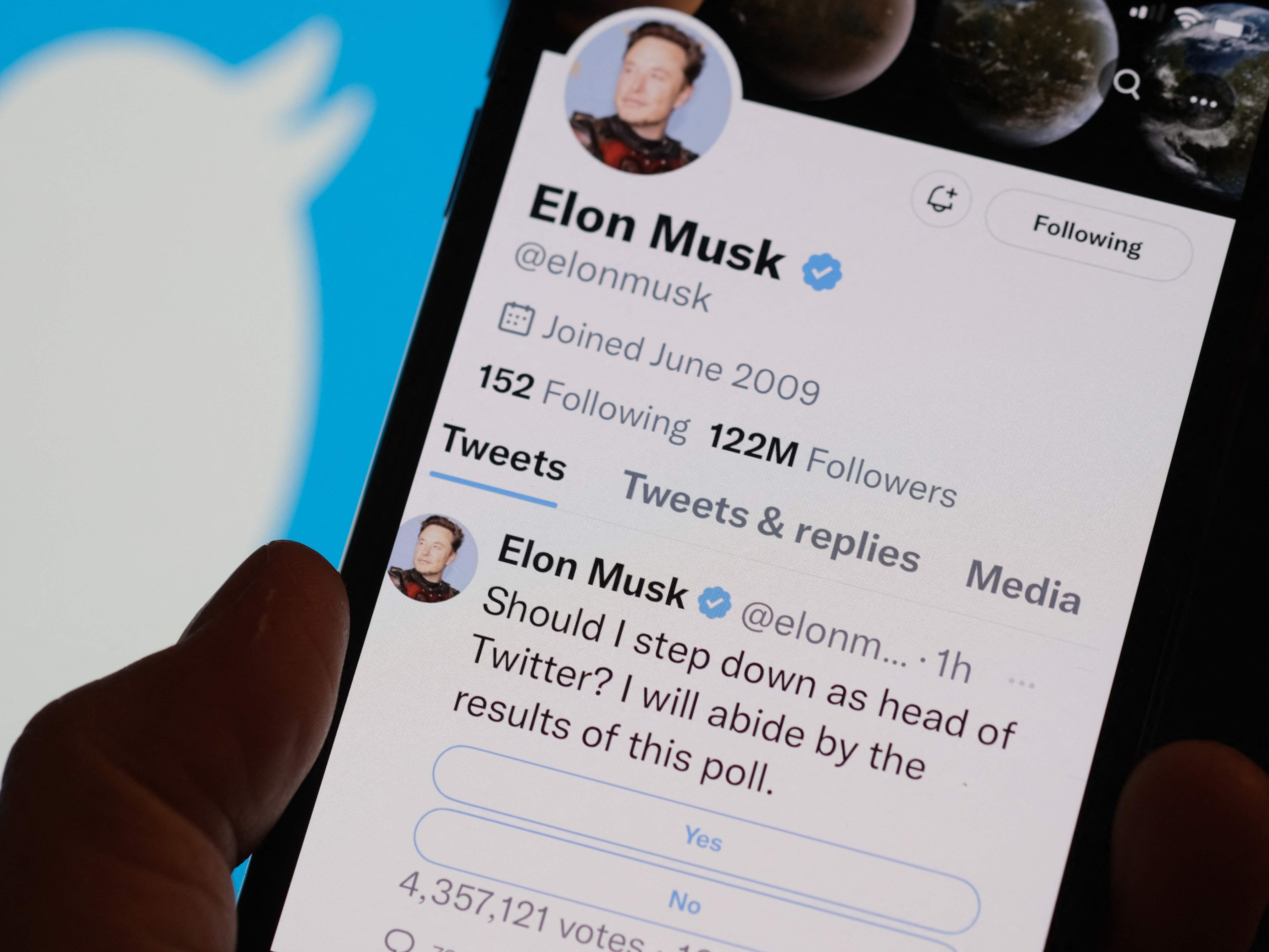 Musk lässt über seinen Platz als Twitter-Chef abstimmen.