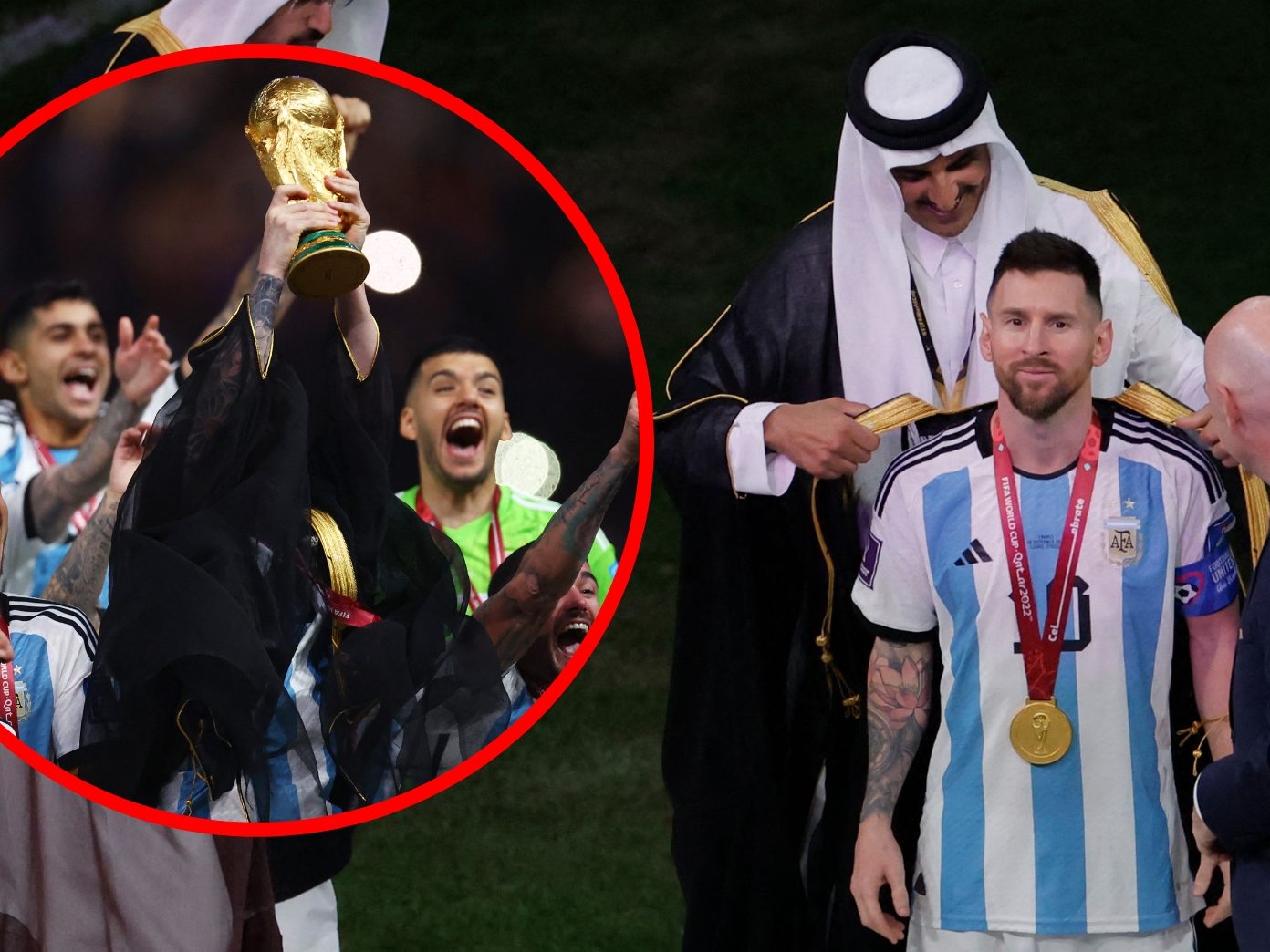 Gewand verdeckt Messi