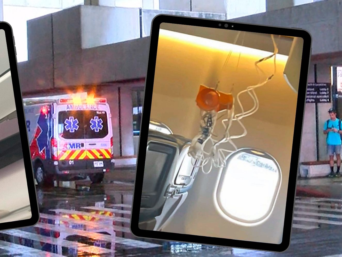 Die Passagierin Jazmin Bitanga zeigt das innere des Flugzeugs. Die Passagierin Jazmin Bitanga zeigt das innere des Flugzeugs.