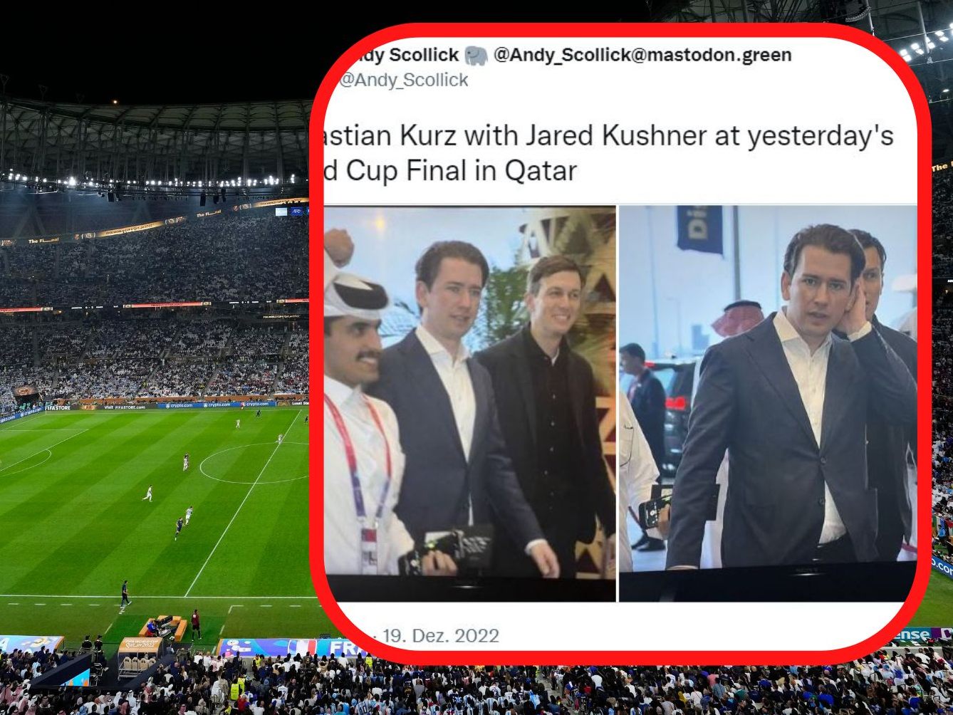 Sebastian Kurz schaute sich das WM-Finale vor Ort in Katar an.