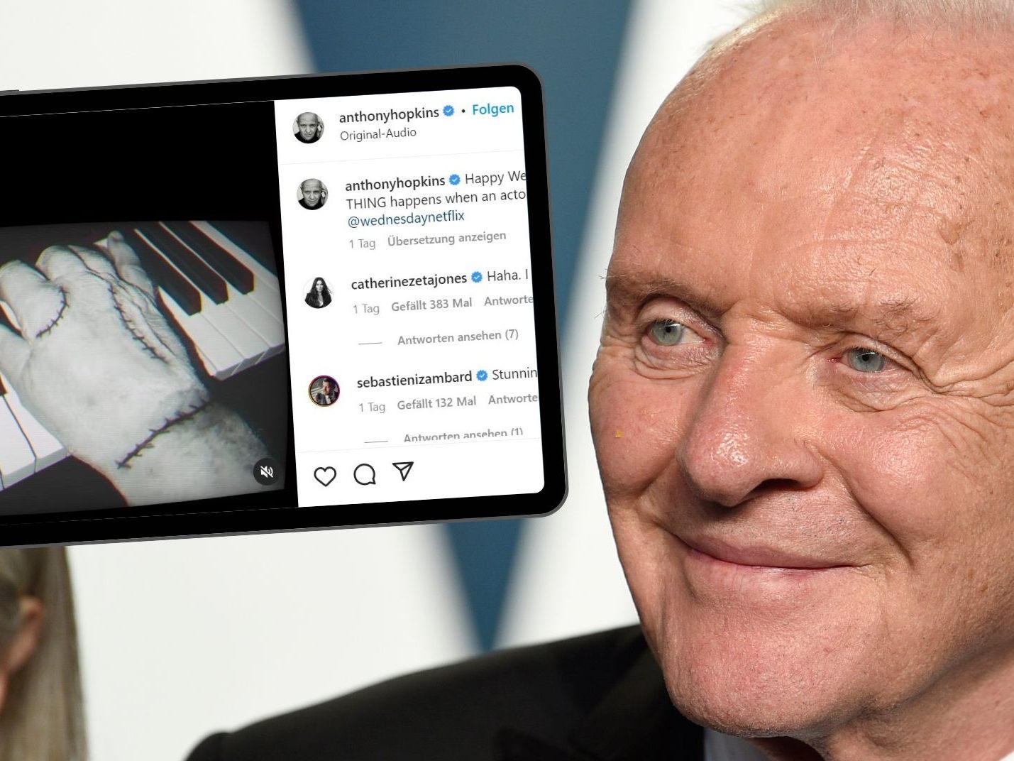 In dem Instagram-Video gibt der Hollywood-Star als "eiskaltes Händchen" ein Klavierstück zum Besten.