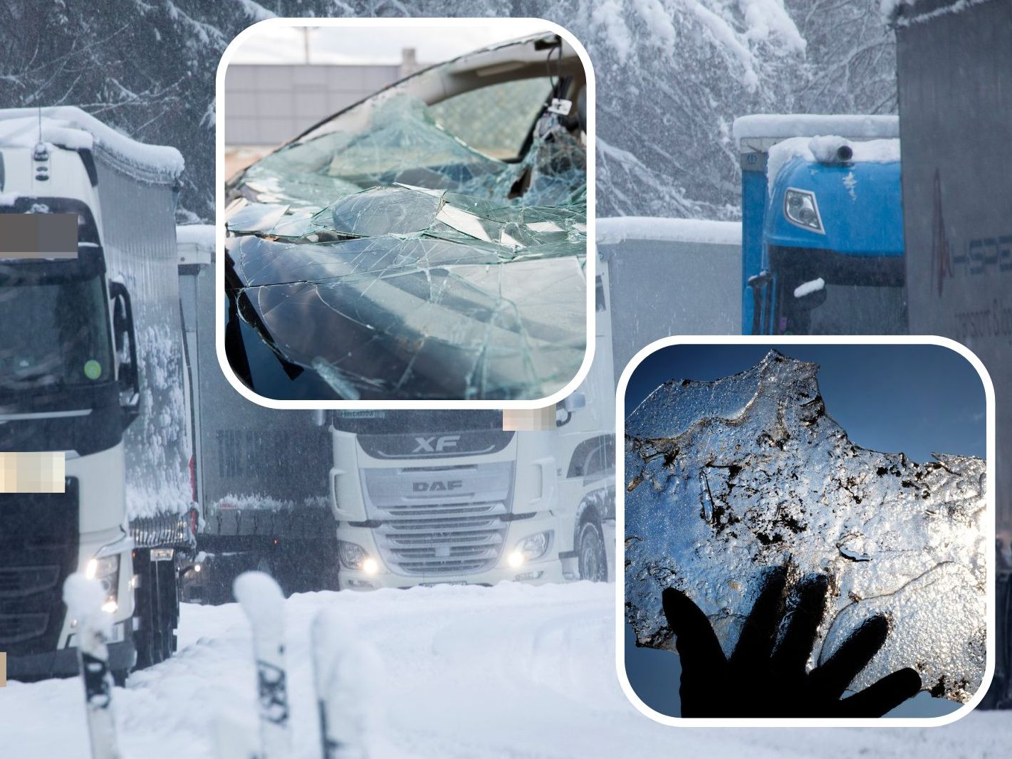 Eisplatten können im Winter zu gefährlichen Geschossen werden. Eisplatten können im Winter zu gefährlichen Geschossen werden.